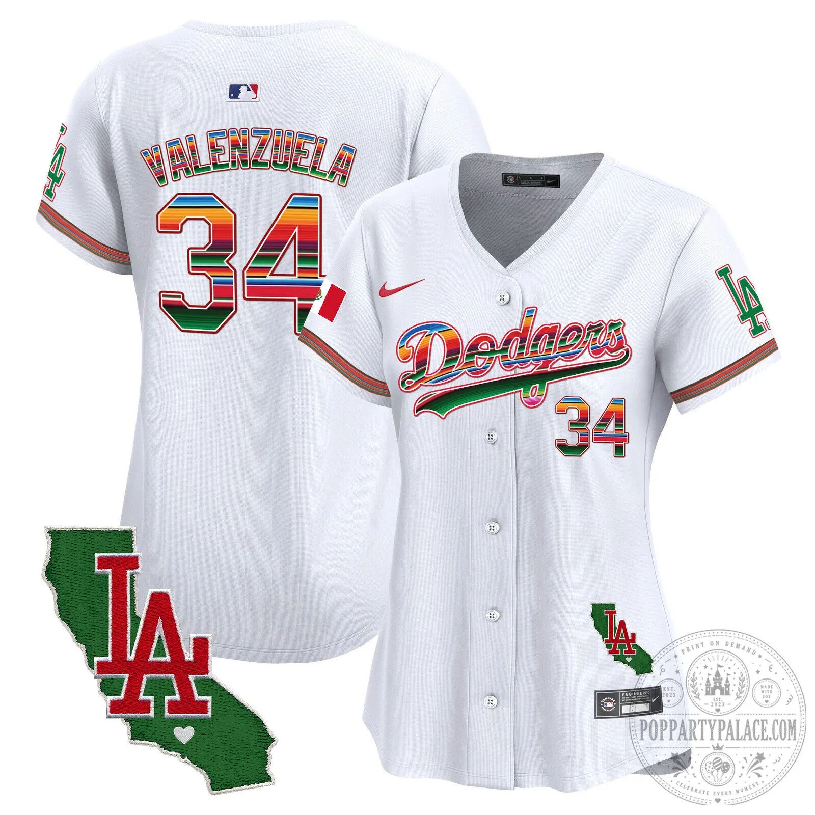 Dodgers Fernando Valenzuela Mexico California Patch Baseball Jersey