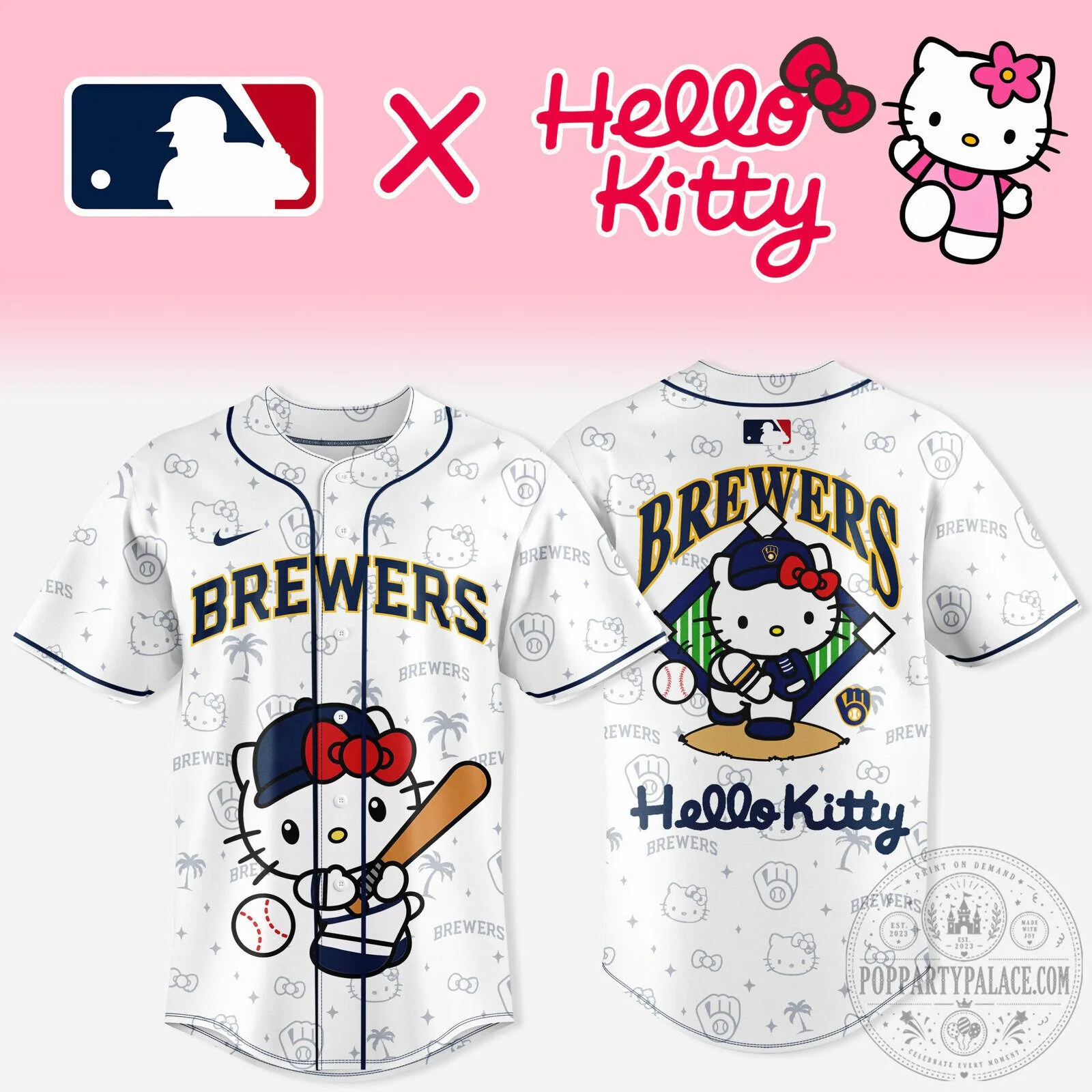 Milwaukee Brewers Hello Kitty Baseball Team Fan Jersey