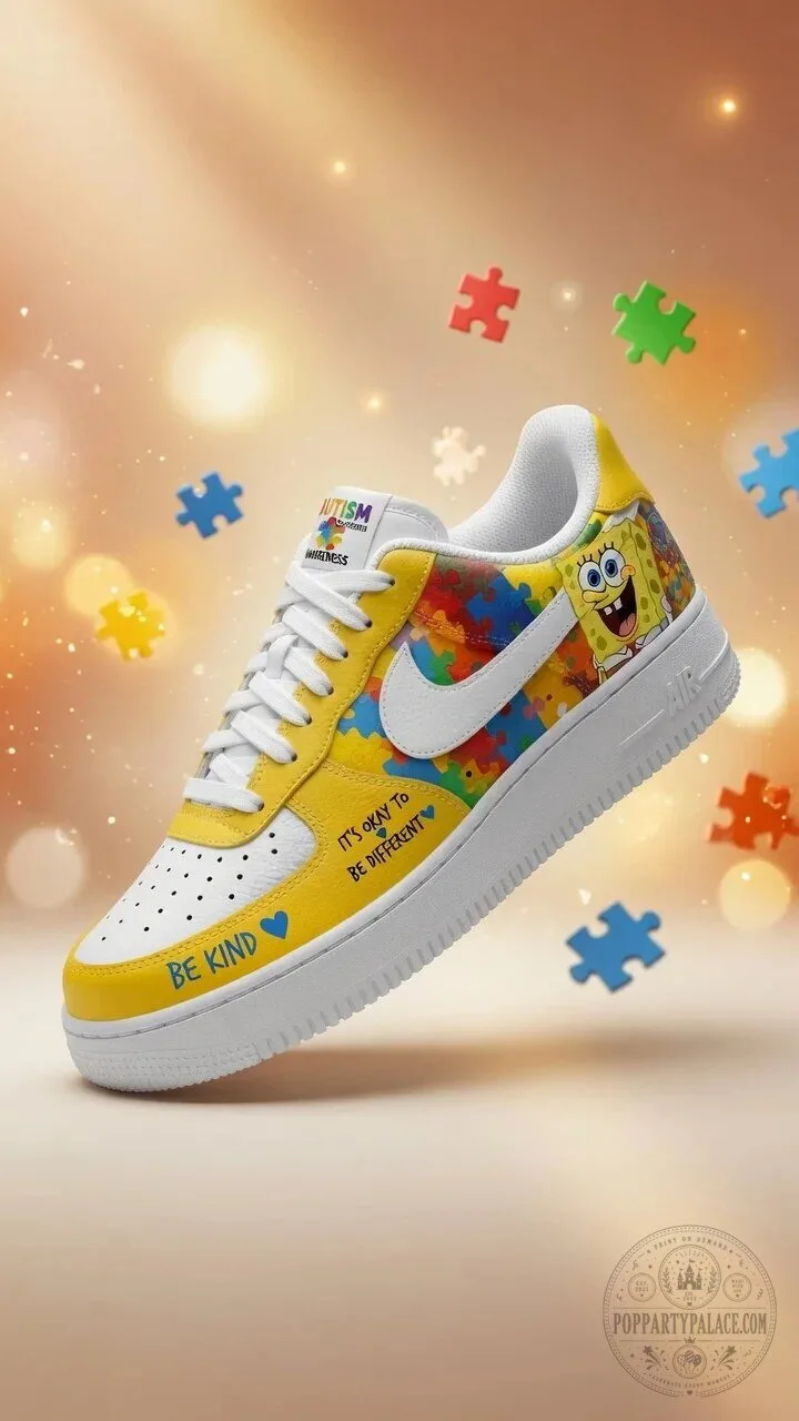Spongebob Squarepants Autism Awareness Be Kind It's Okay To Be Different Shoes