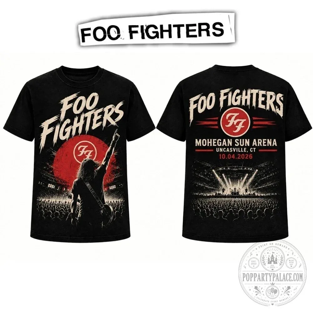 Foo Fighters Mohegan Sun Arena Concert Black T-Shirt, Uncasville Connecticut 2026