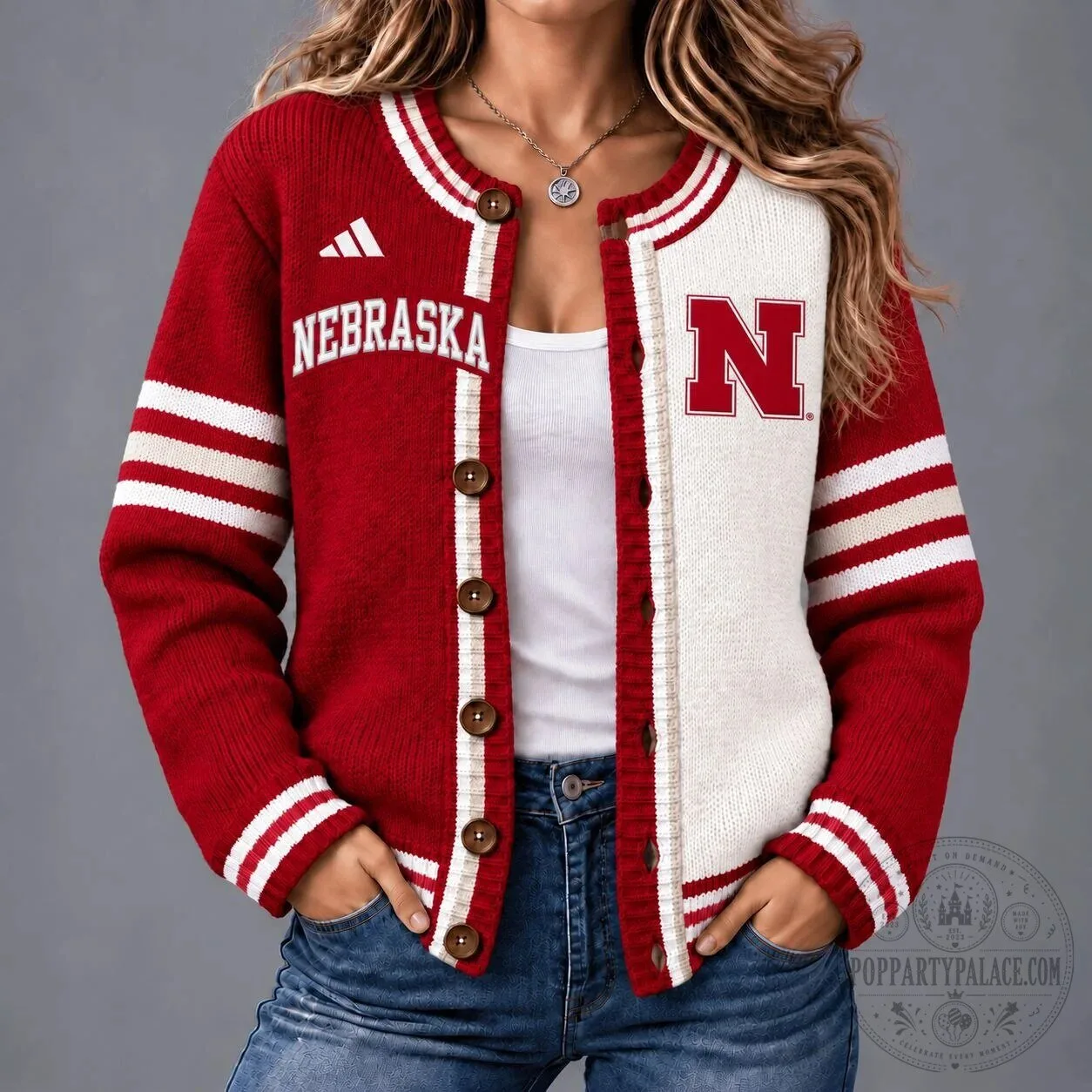 Nebraska Cornhuskers NCAA Game Ready Cardigan Sweater