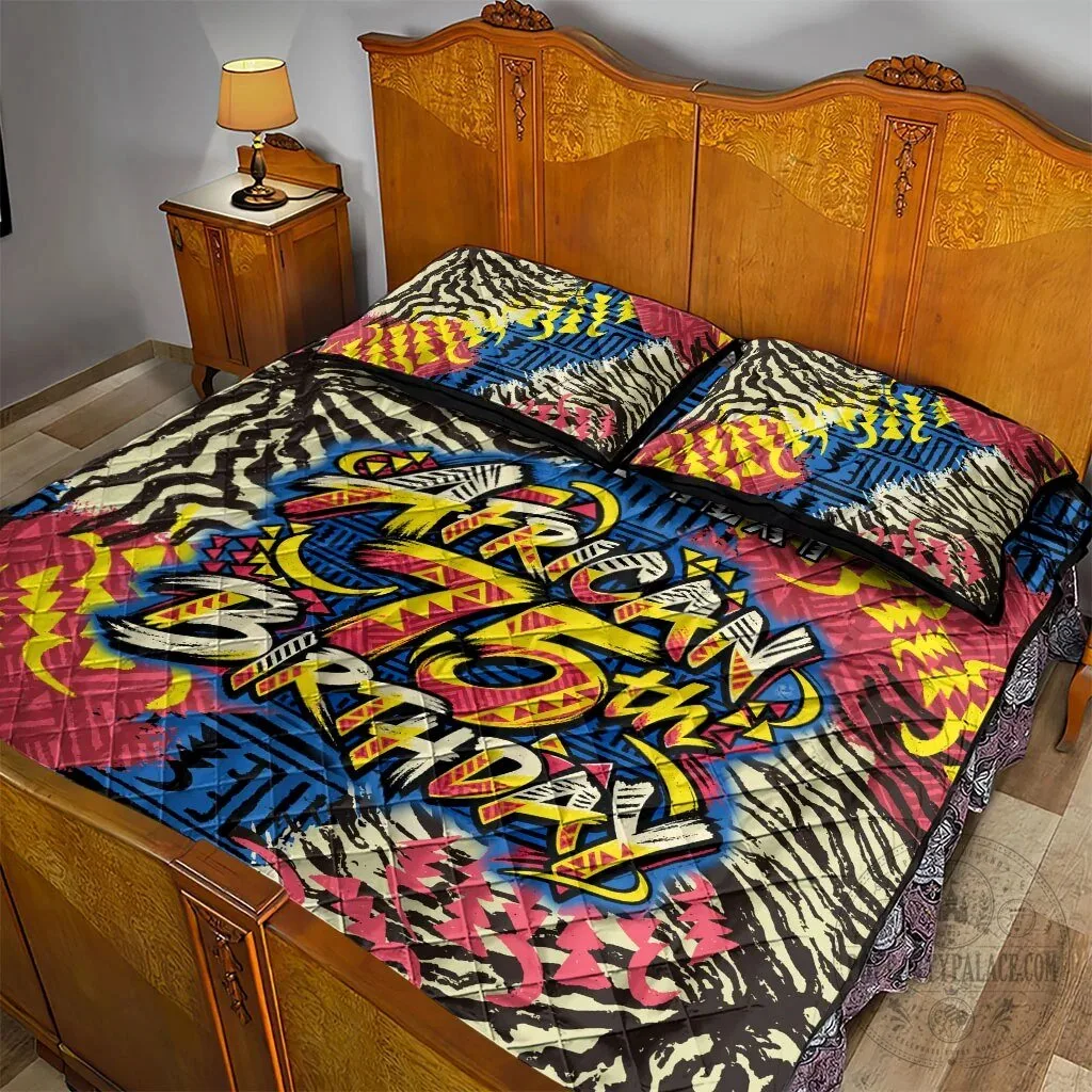 African 75th Birthday Personalized Tribal Striped Heritage Art Quilt Bedding Set 10 African 75th Birthday Personalized Tribal Striped Heritage Art Quilt Bedding Set