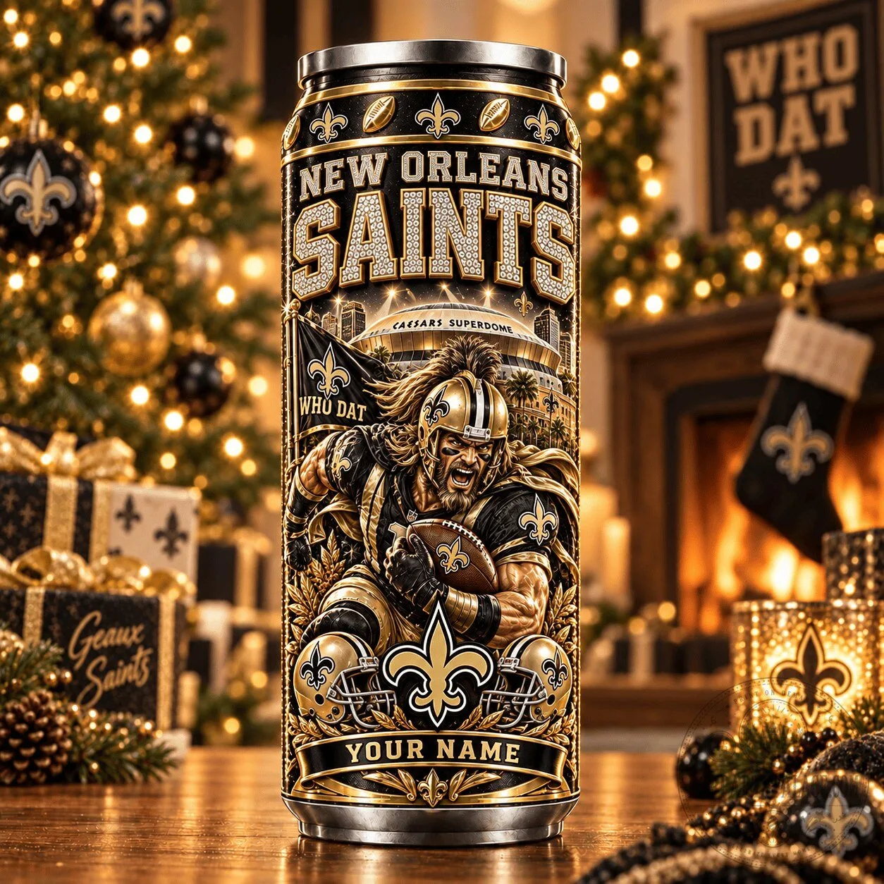New Orleans Saints NFL Football Personalized Stainless Steel Tumbler