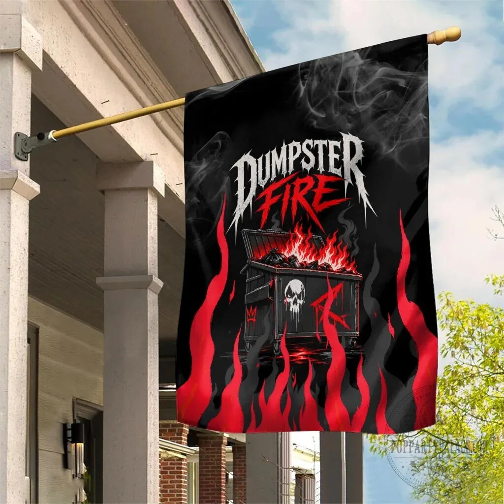 Dumpster Fire Everything Is Fine Heavy Metal Skull Sarcastic Garden Flag 9 Dumpster Fire Everything Is Fine Heavy Metal Skull Sarcastic Garden Flag