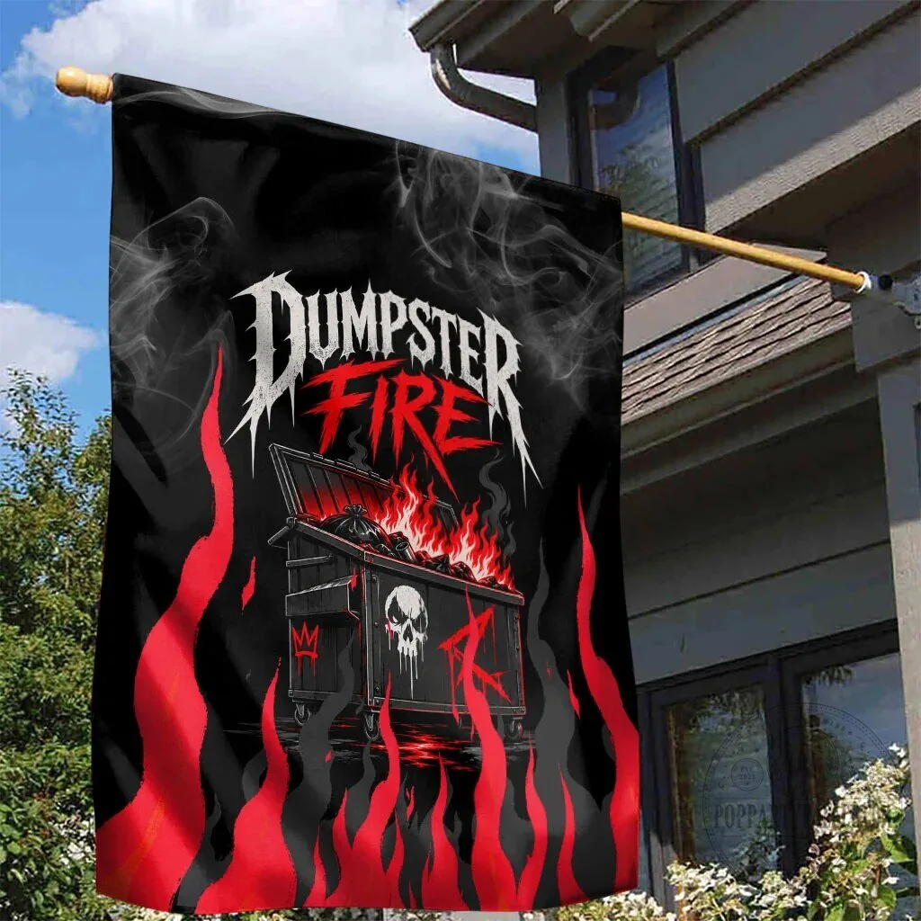 Dumpster Fire Everything Is Fine Heavy Metal Skull Sarcastic Garden Flag 10 Dumpster Fire Everything Is Fine Heavy Metal Skull Sarcastic Garden Flag