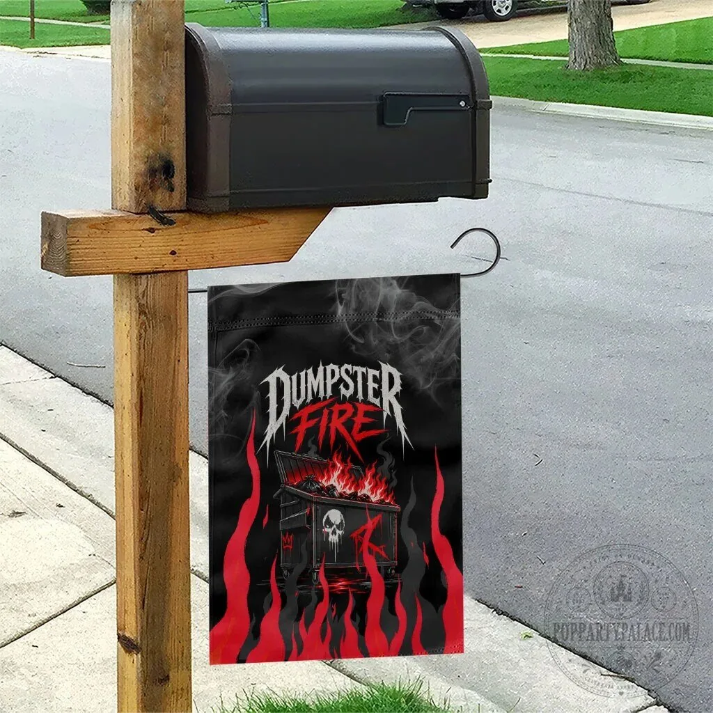 Dumpster Fire Everything Is Fine Heavy Metal Skull Sarcastic Garden Flag 13 Dumpster Fire Everything Is Fine Heavy Metal Skull Sarcastic Garden Flag
