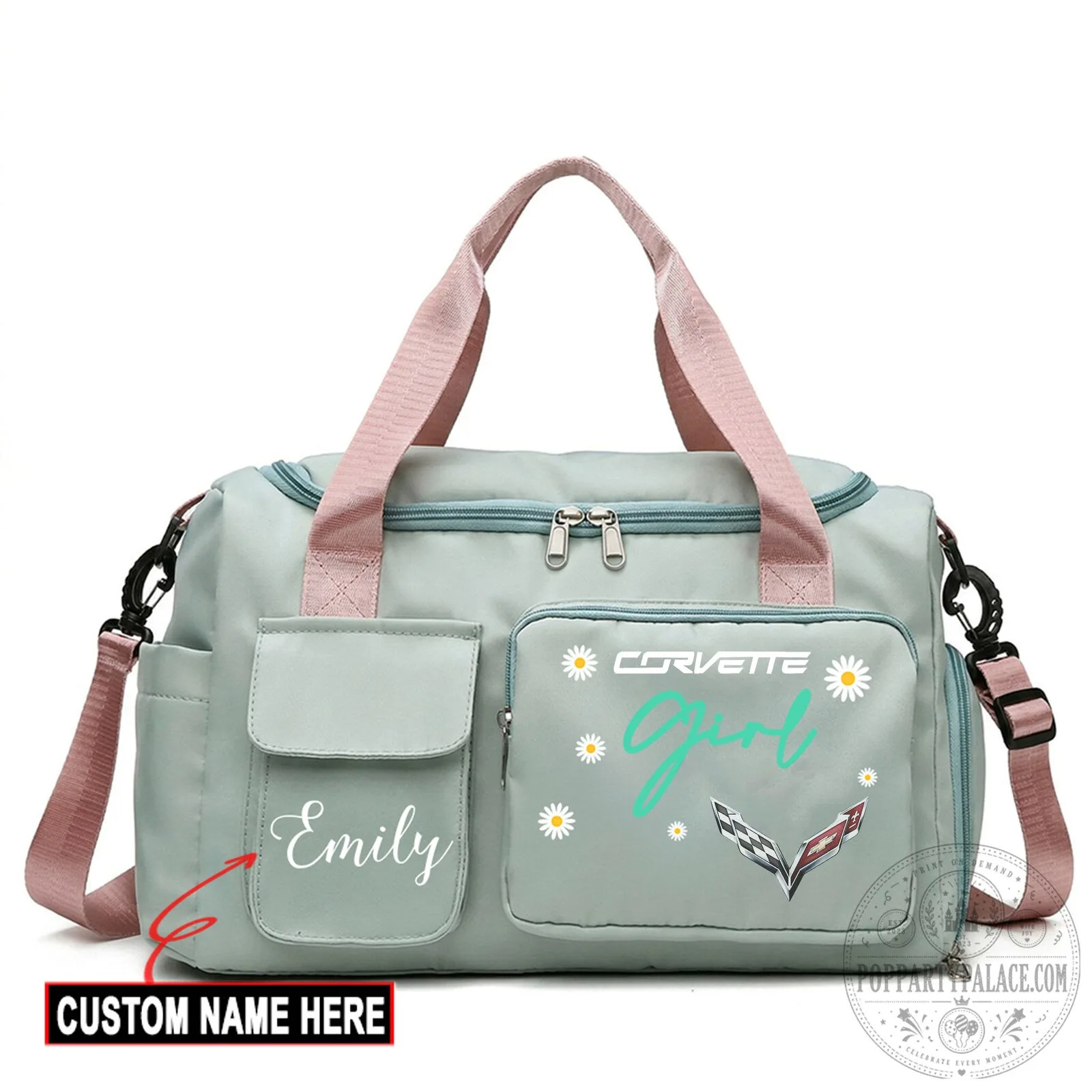 Corvette Girl Personalized Travel Duffel Bag 19 Corvette Girl Personalized Travel Duffel Bag
