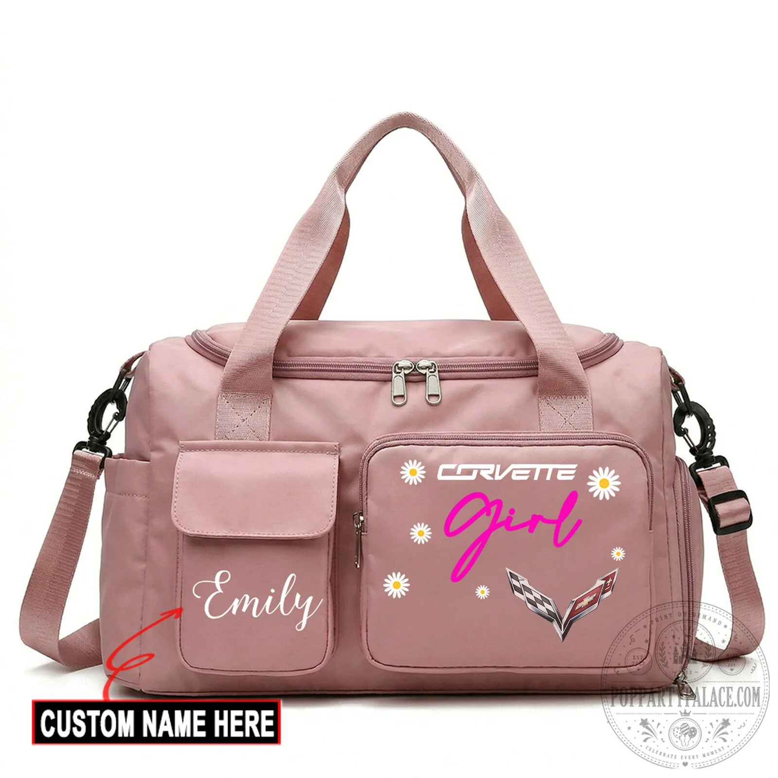 Corvette Girl Personalized Travel Duffel Bag 20 Corvette Girl Personalized Travel Duffel Bag