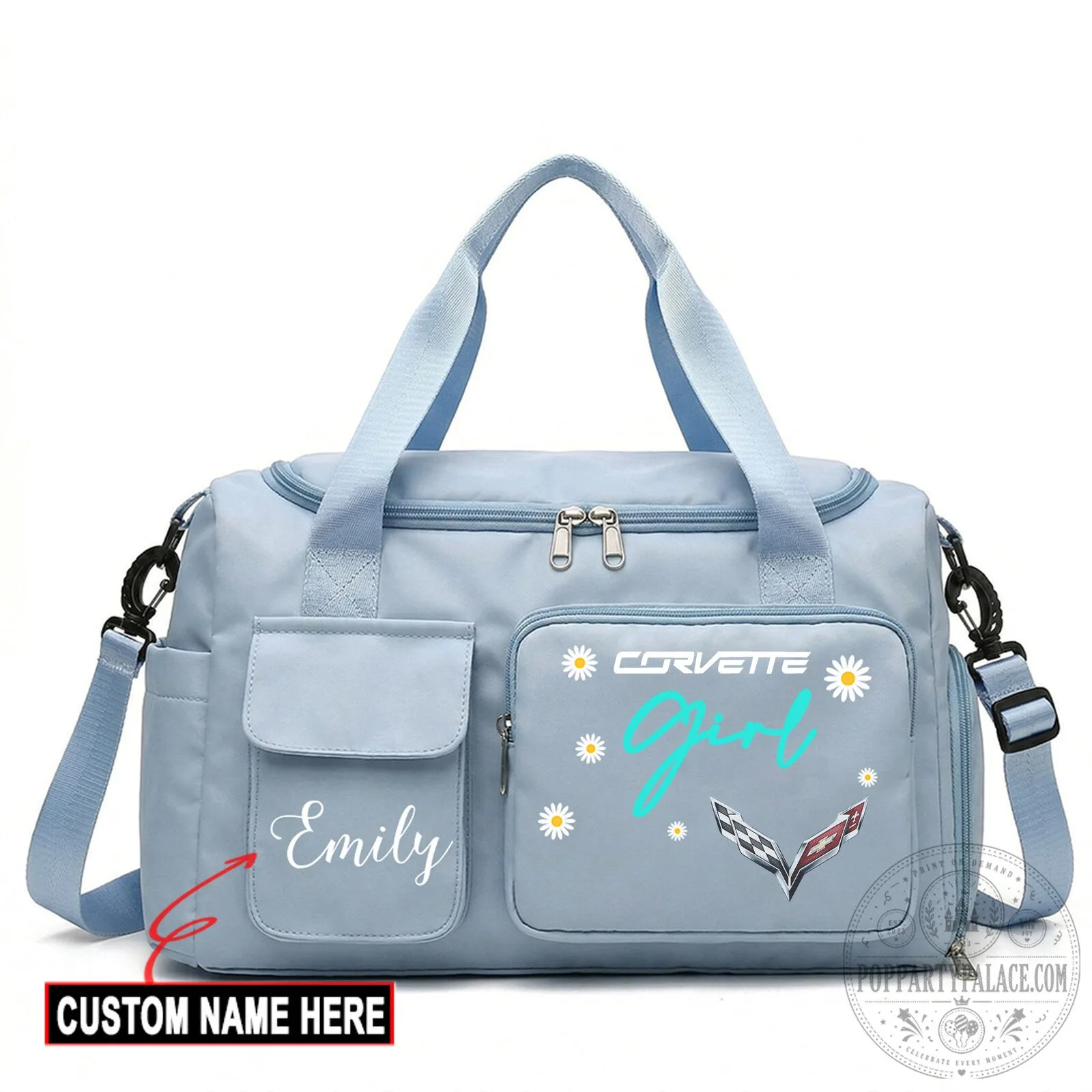 Corvette Girl Personalized Travel Duffel Bag 21 Corvette Girl Personalized Travel Duffel Bag
