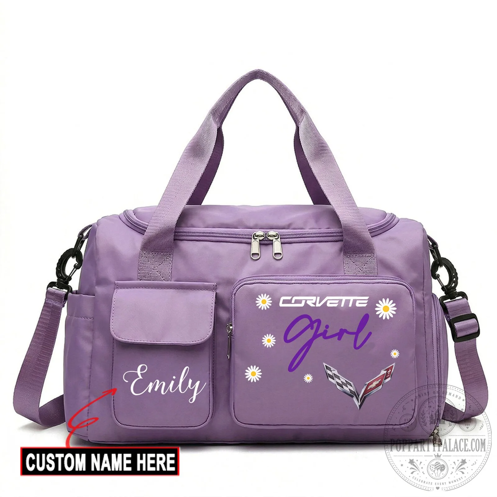 Corvette Girl Personalized Travel Duffel Bag 22 Corvette Girl Personalized Travel Duffel Bag