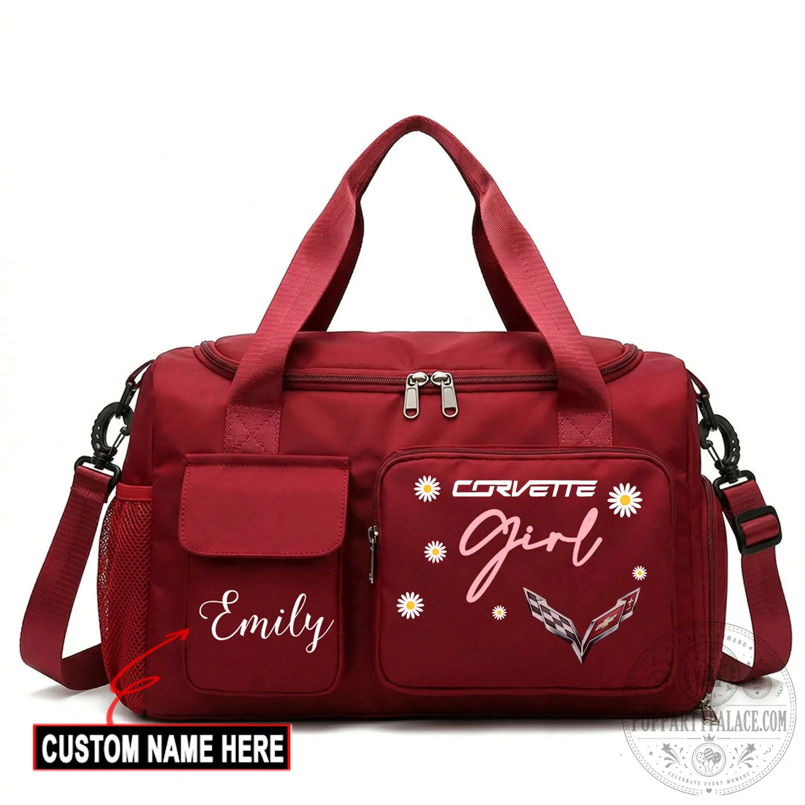 Corvette Girl Personalized Travel Duffel Bag 23 Corvette Girl Personalized Travel Duffel Bag