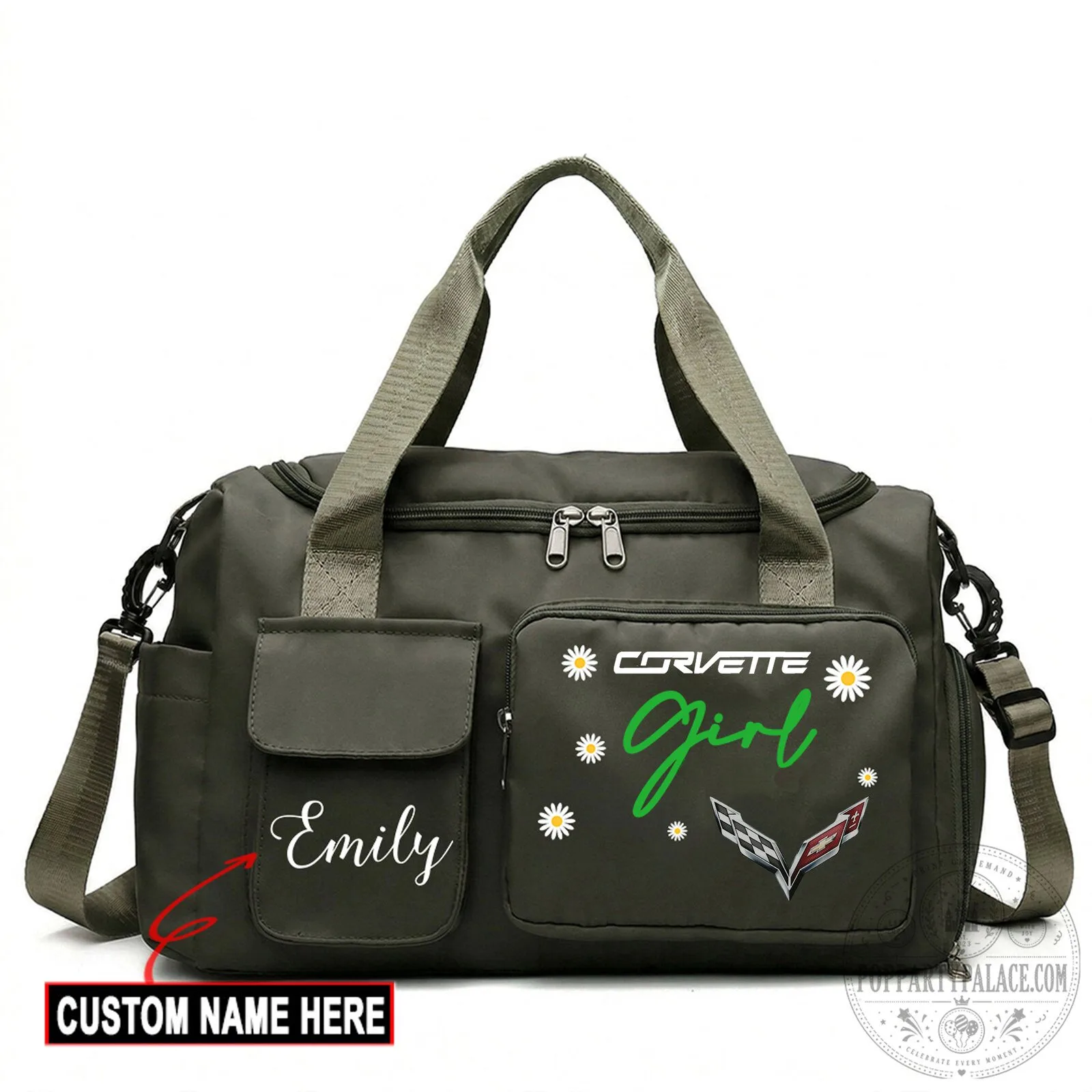 Corvette Girl Personalized Travel Duffel Bag 24 Corvette Girl Personalized Travel Duffel Bag