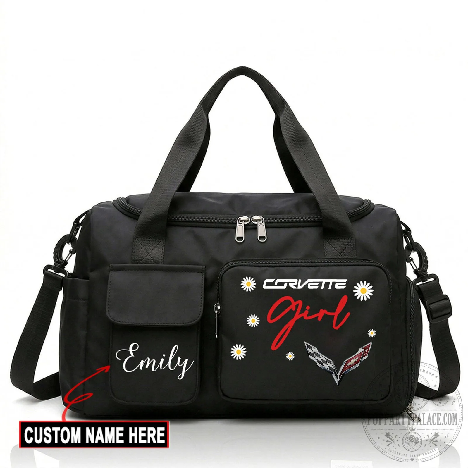 Corvette Girl Personalized Travel Duffel Bag 25 Corvette Girl Personalized Travel Duffel Bag