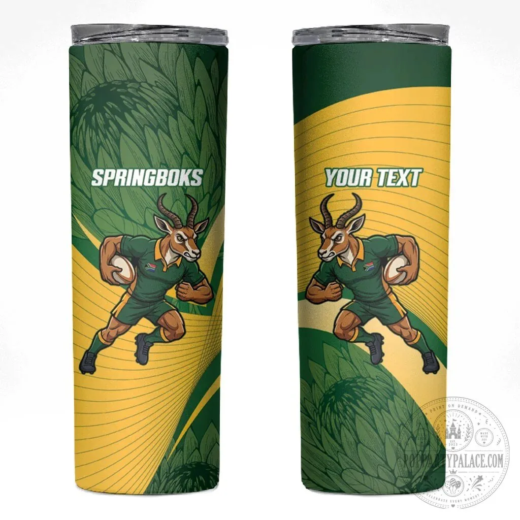 South Africa Rugby Springboks Mascot Custom Skinny Tumbler