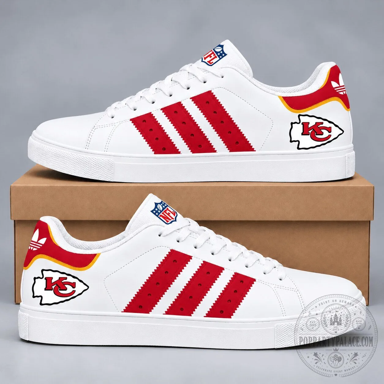 Kansas City Chiefs National Football League Red Stripe Sneakers