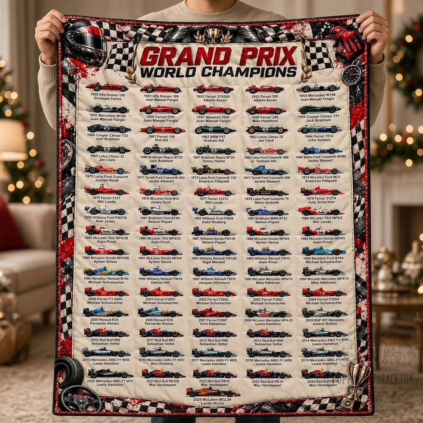 Grand Prix World Champions Racing History Formula One Car Fleece Blanket 14 Grand Prix World Champions Racing History Formula One Car Fleece Blanket