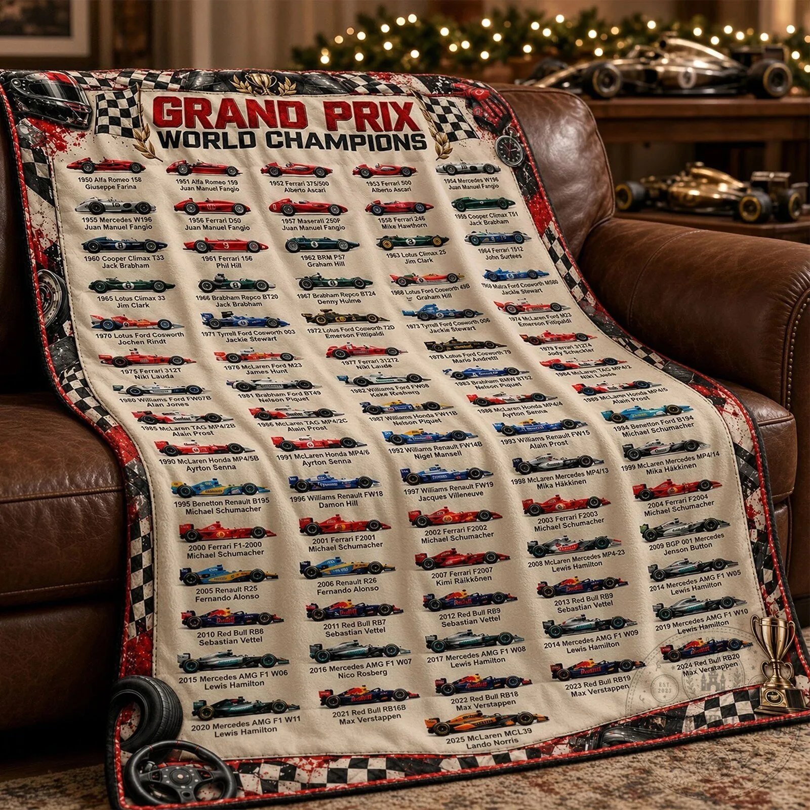Grand Prix World Champions Racing History Formula One Car Fleece Blanket 15 Grand Prix World Champions Racing History Formula One Car Fleece Blanket