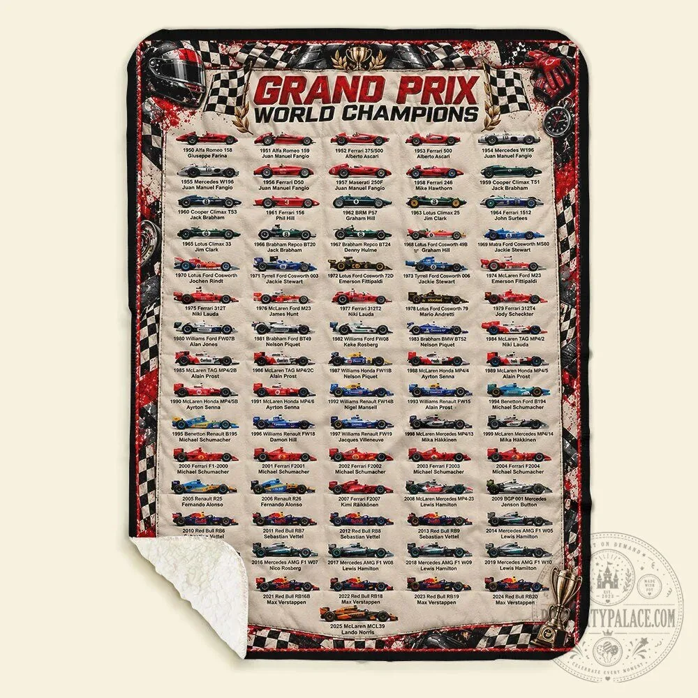 Grand Prix World Champions Racing History Formula One Car Fleece Blanket 19 Grand Prix World Champions Racing History Formula One Car Fleece Blanket