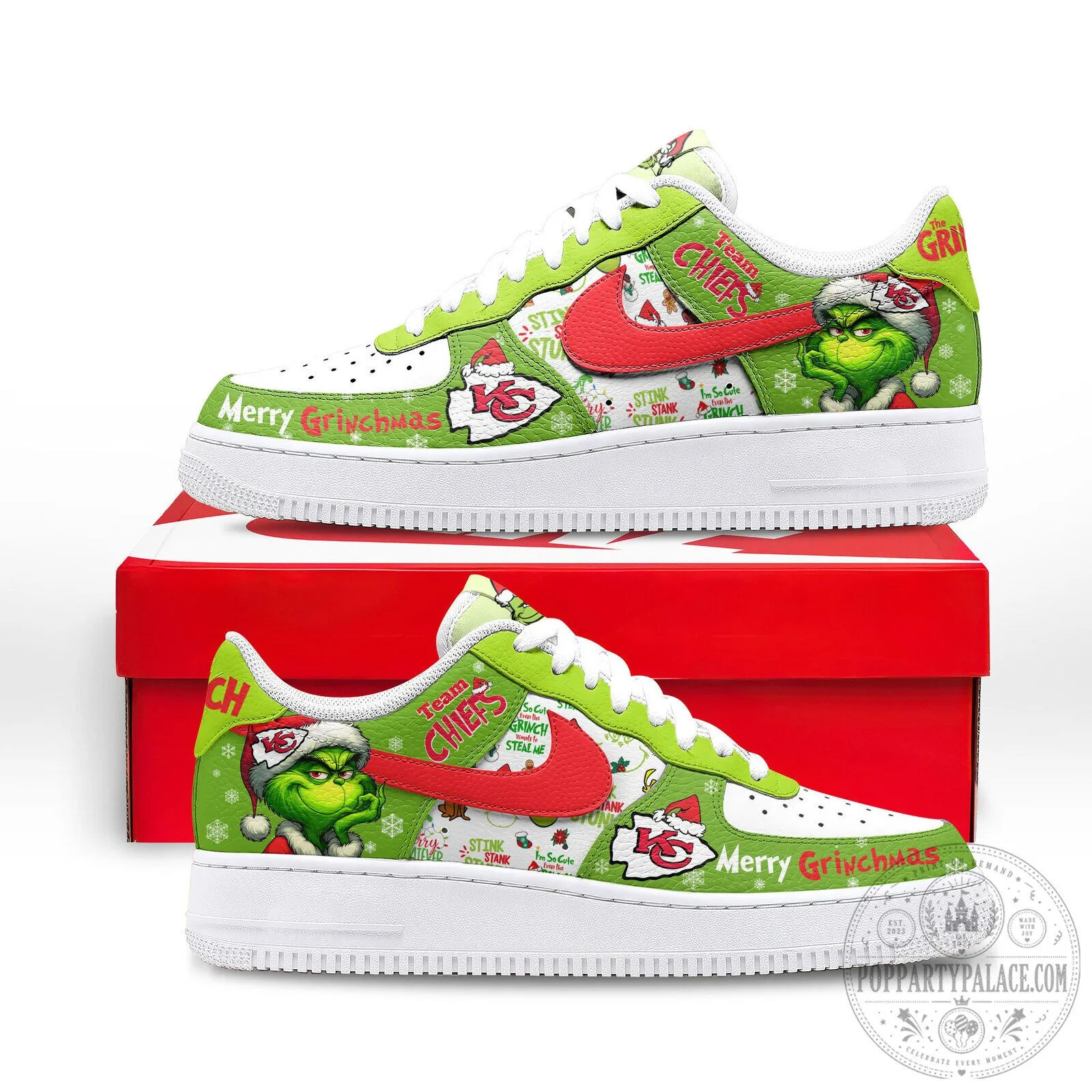 Kansas City Chiefs Grinch Merry Grinchmas Christmas Holiday Shoes