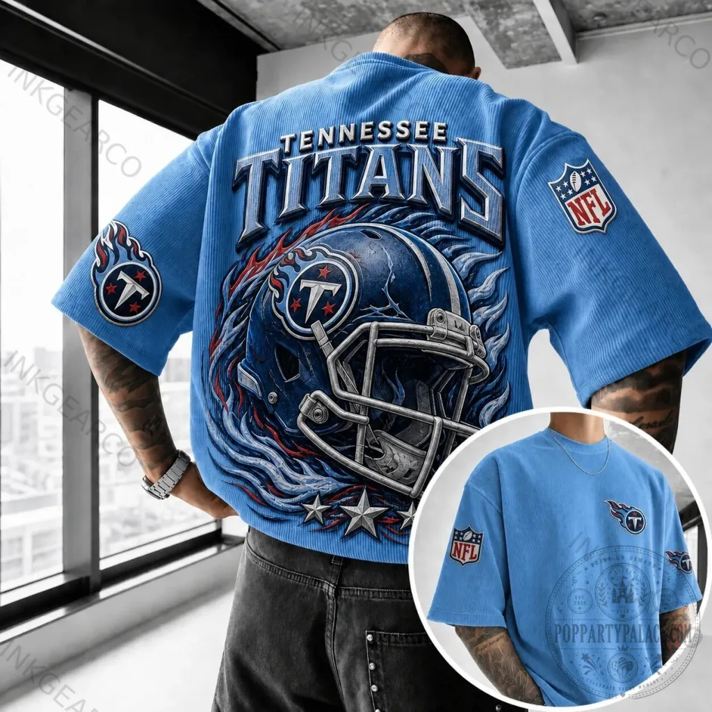 Tennessee Titans NFL Football Team Helmet Logo Graphic T-Shirt Tennessee Titans NFL Football Team Helmet Logo Graphic T-Shirt