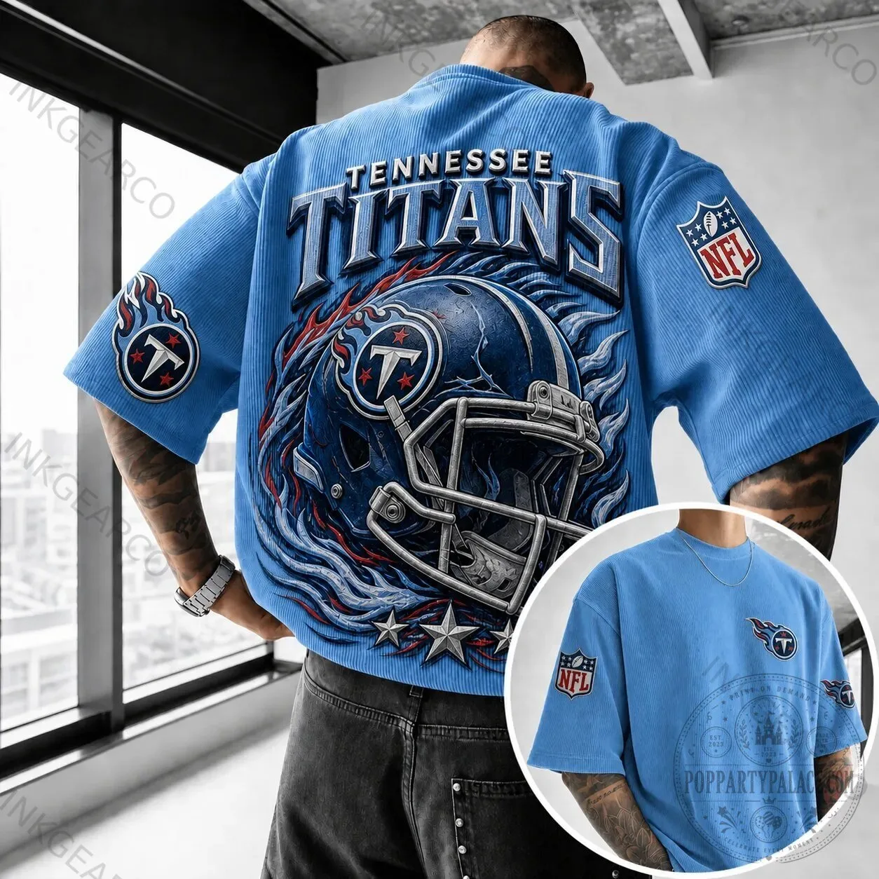 Tennessee Titans NFL Football Team Helmet Logo Graphic T-Shirt 2 Tennessee Titans NFL Football Team Helmet Logo Graphic T-Shirt