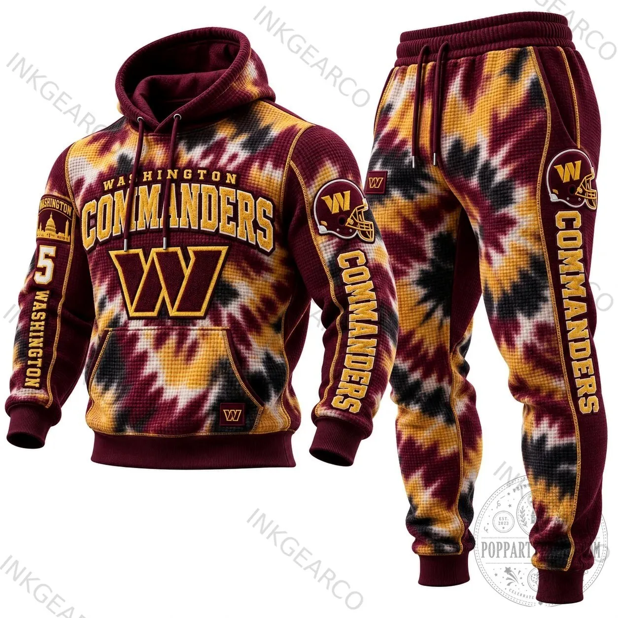 Washington Commanders Football Team Tie-Dye Hoodie