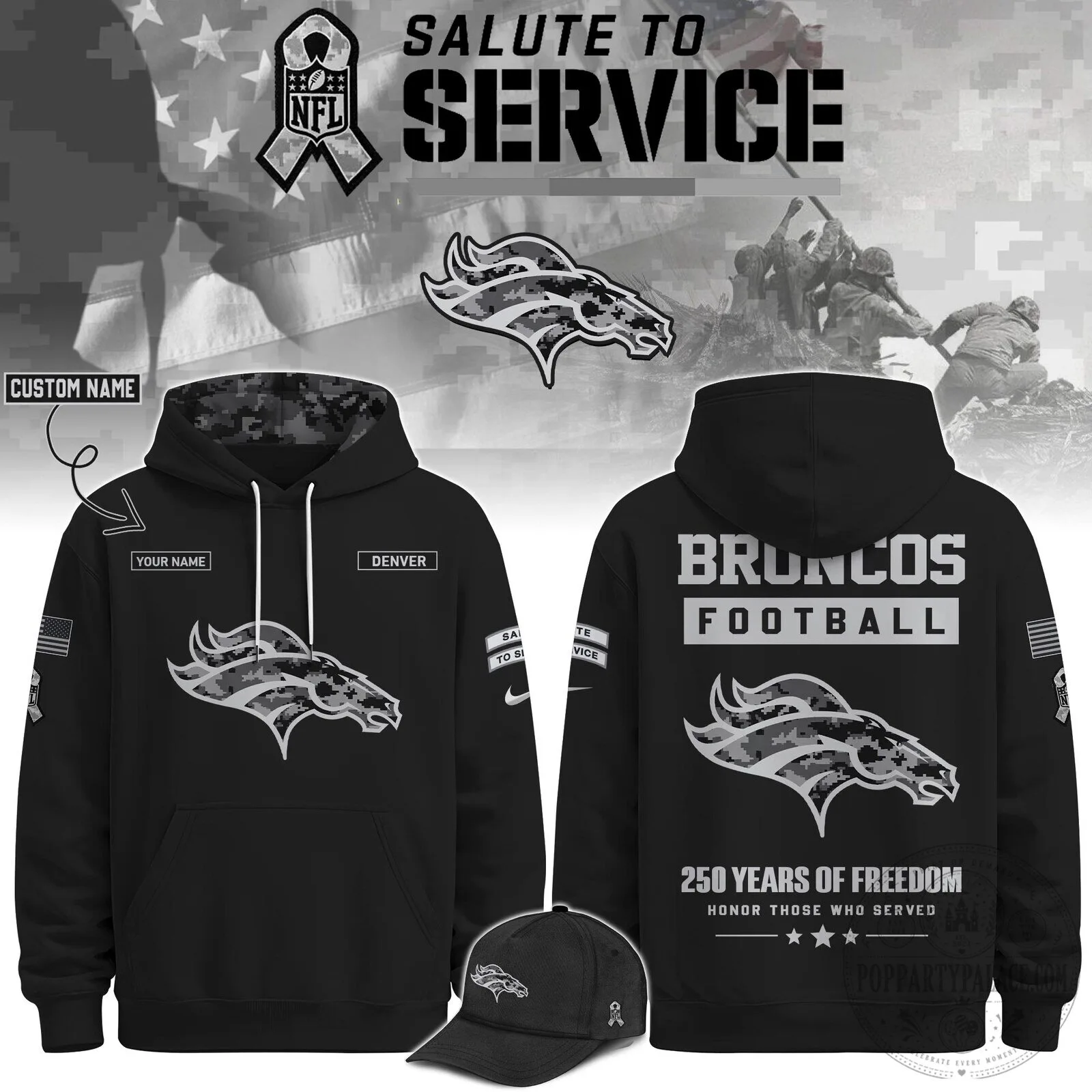 Denver Broncos Salute to Service Veterans Day Limited Edition Hoodie 2 Denver Broncos Salute to Service Veterans Day Limited Edition Hoodie