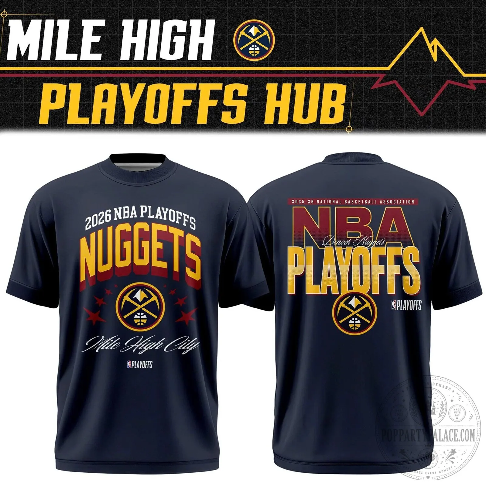Denver Nuggets 2026 NBA Playoffs Mile High City Basketball Fan T-Shirt
