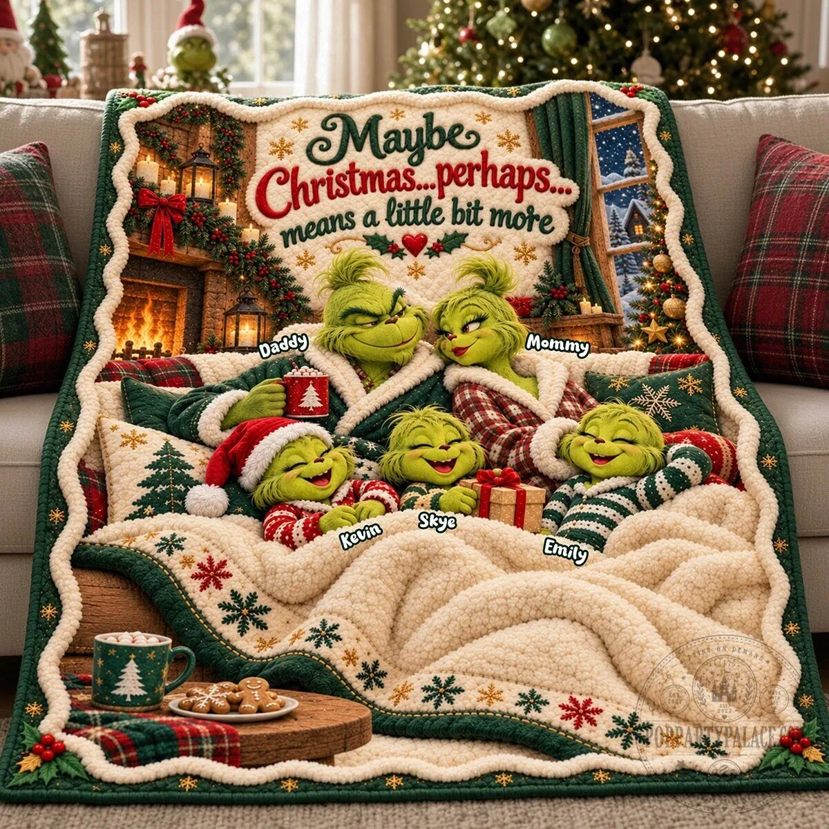 Grinch Family Christmas Perhaps Means A Little Bit More Personalized Blanket 3 Grinch Family Christmas Perhaps Means A Little Bit More Personalized Blanket