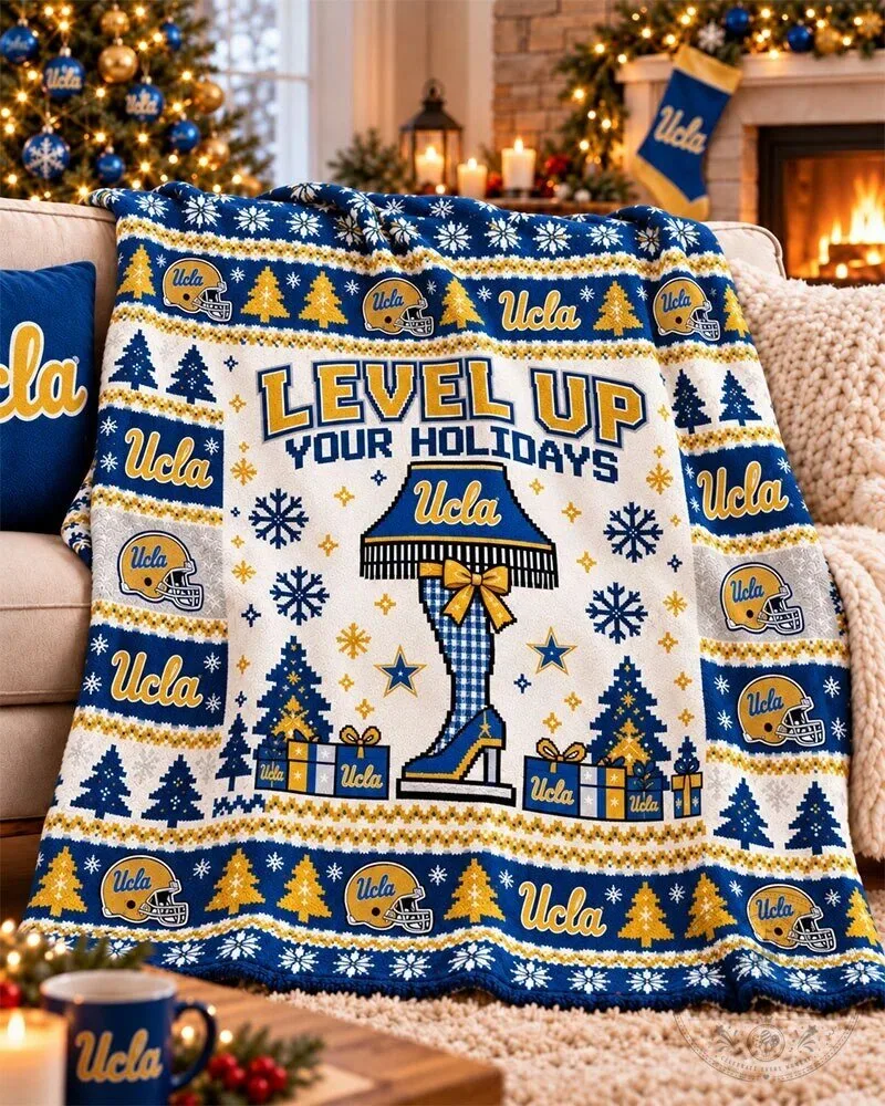 UCLA Bruins Level Up Your Holidays Christmas Ugly Sweater Pattern Blanket 5 UCLA Bruins Level Up Your Holidays Christmas Ugly Sweater Pattern Blanket