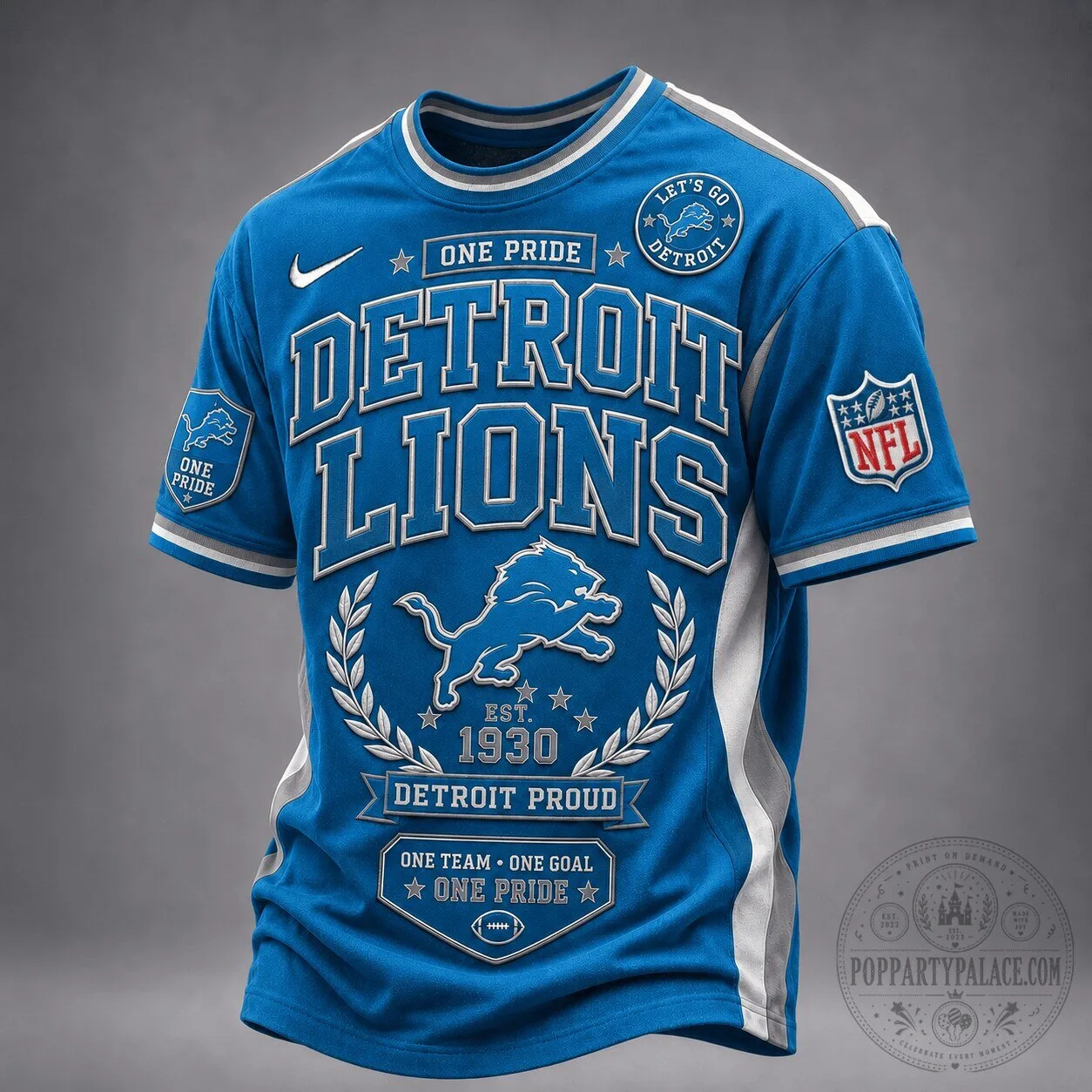 Detroit Lions Football Fan T-Shirt, NFL Classic Game Day Apparel