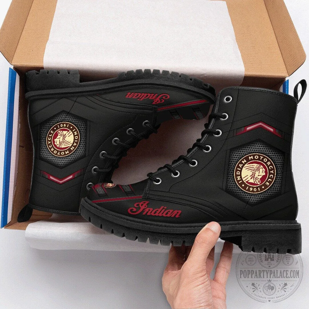 Indian Motorcycle Company Black Combat Boots for Men and Women