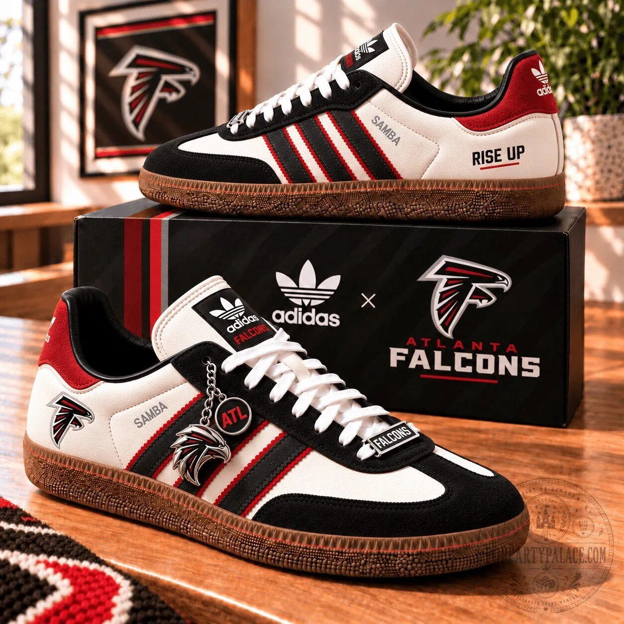 Atlanta Falcons NFL Football Team Custom Adidas Samba Low Top Sneakers