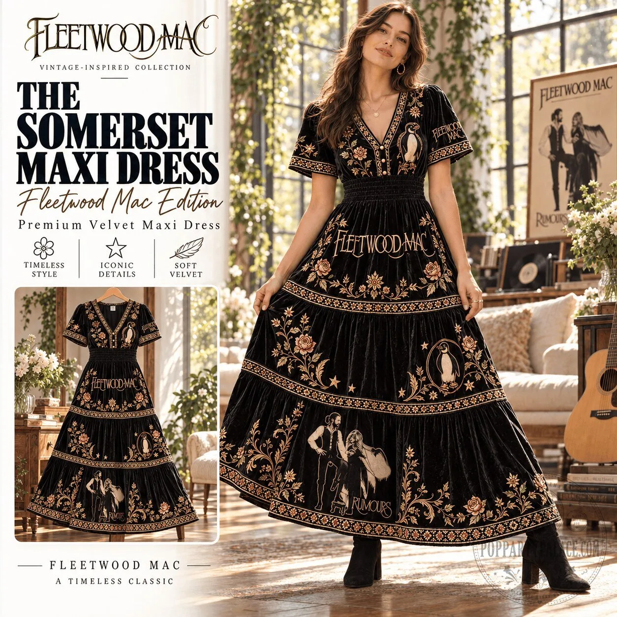 Fleetwood Mac The Somerset Velvet Maxi Dress