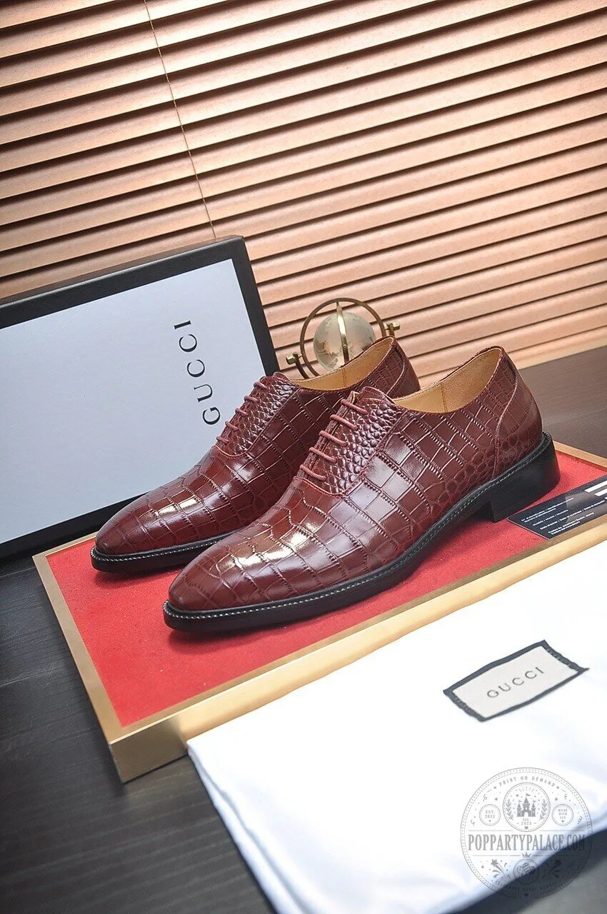Men's Crocodile Pattern Leather Oxford Dress Shoes 10 Men