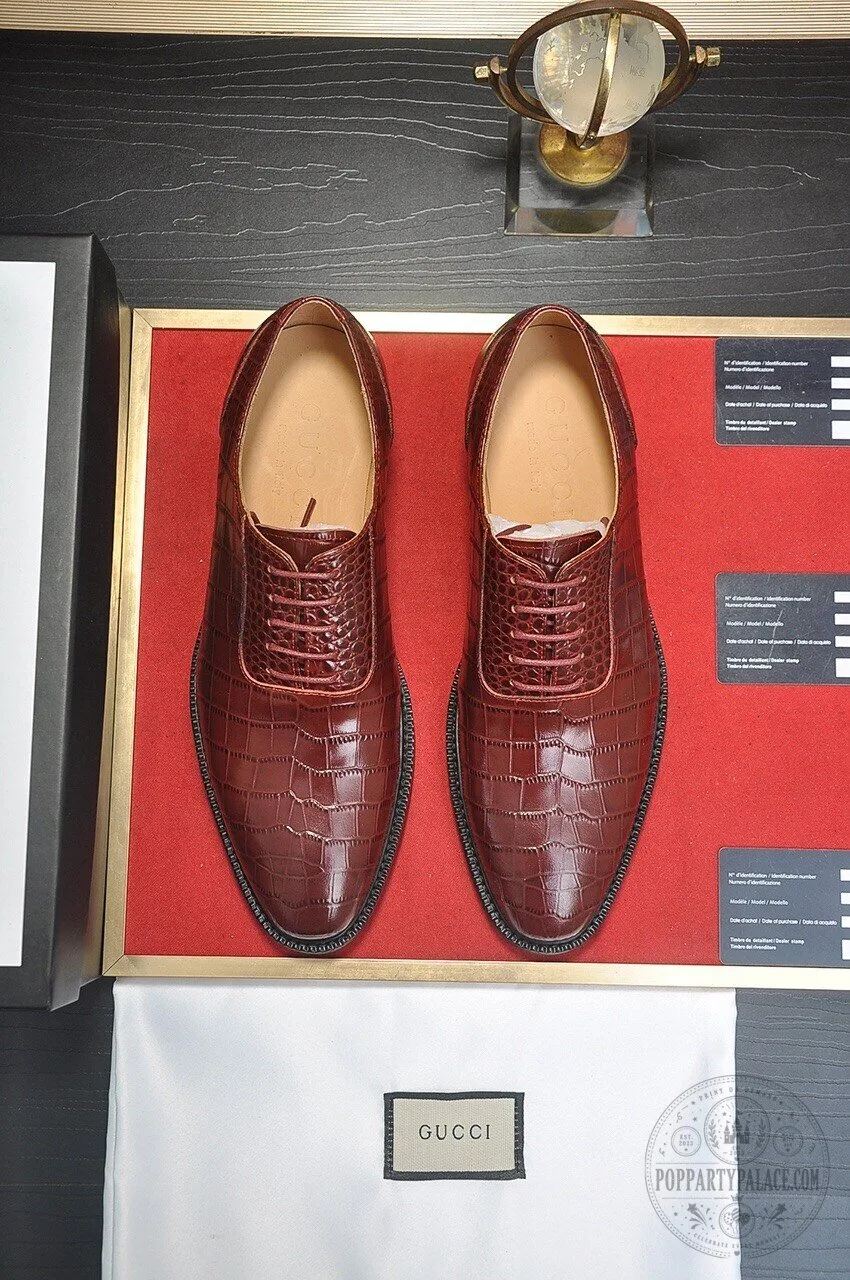 Men's Crocodile Pattern Leather Oxford Dress Shoes 11 Men