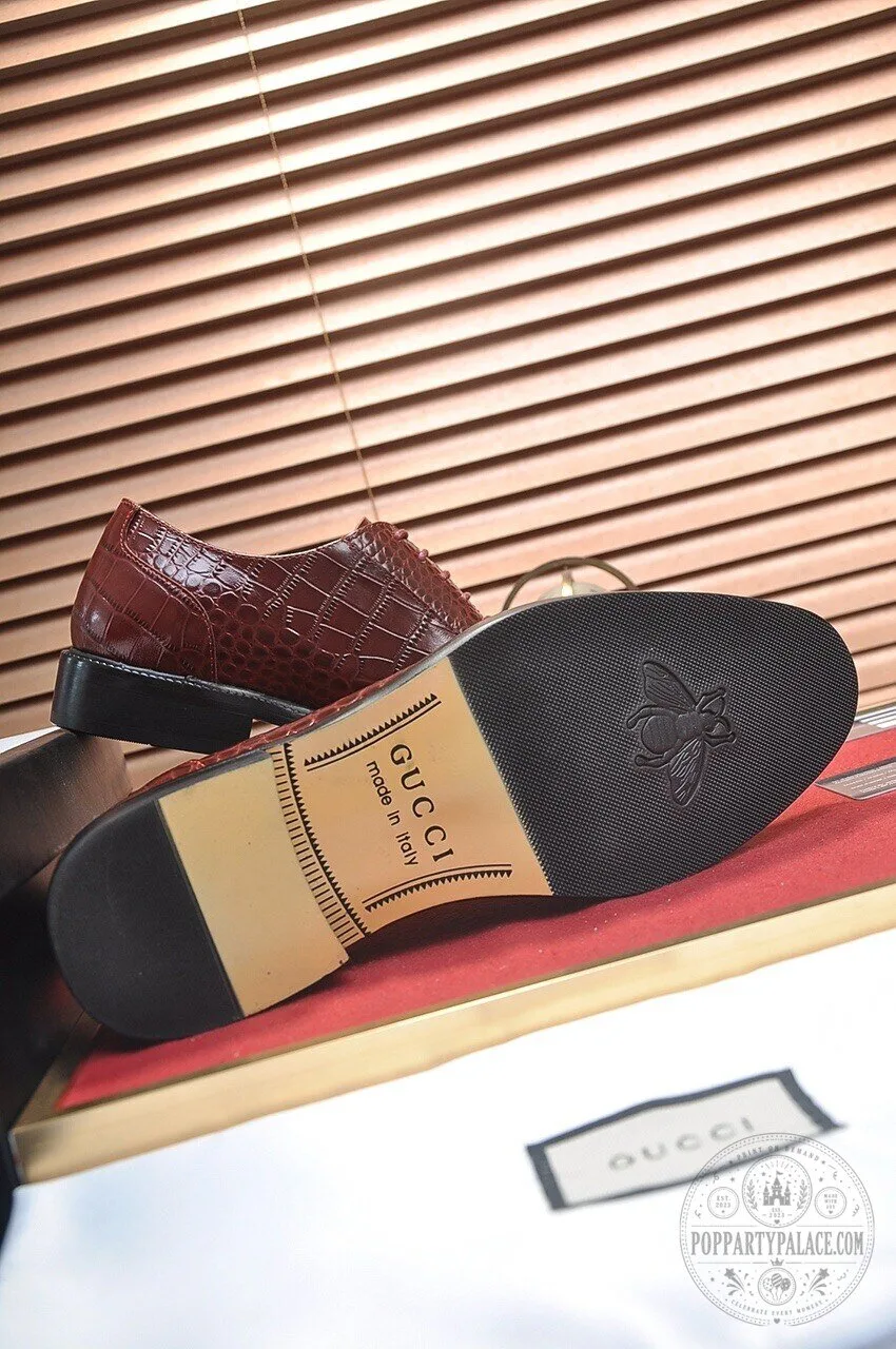 Men's Crocodile Pattern Leather Oxford Dress Shoes 13 Men