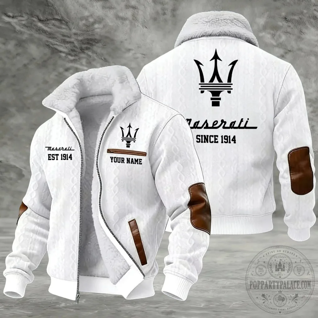 Personalized Maserati Since 1914 Winter Fleece Jacket with Name Personalized Maserati Since 1914 Winter Fleece Jacket with Name