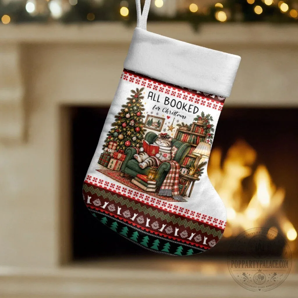 All Booked For Christmas Bookish Cat Cozy Reader Fair Isle Knit Ugly Christmas Stocking 14 All Booked For Christmas Bookish Cat Cozy Reader Fair Isle Knit Ugly Christmas Stocking