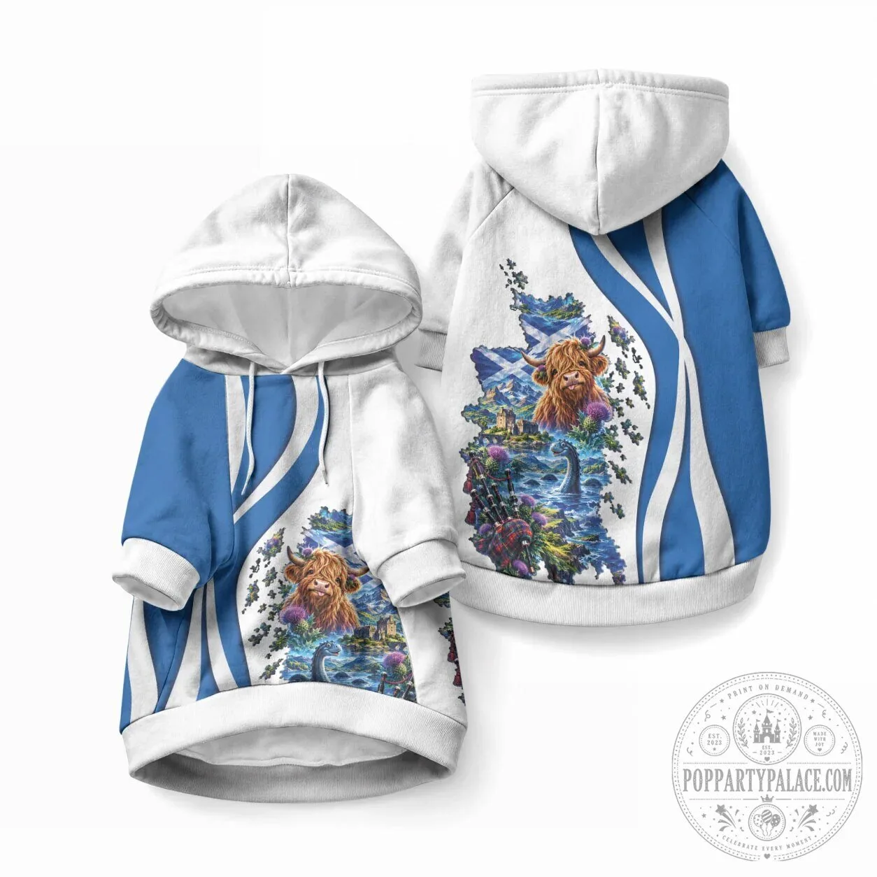Scotland National Flag and Map Cultural Art Pet Hoodie 11 Scotland National Flag and Map Cultural Art Pet Hoodie