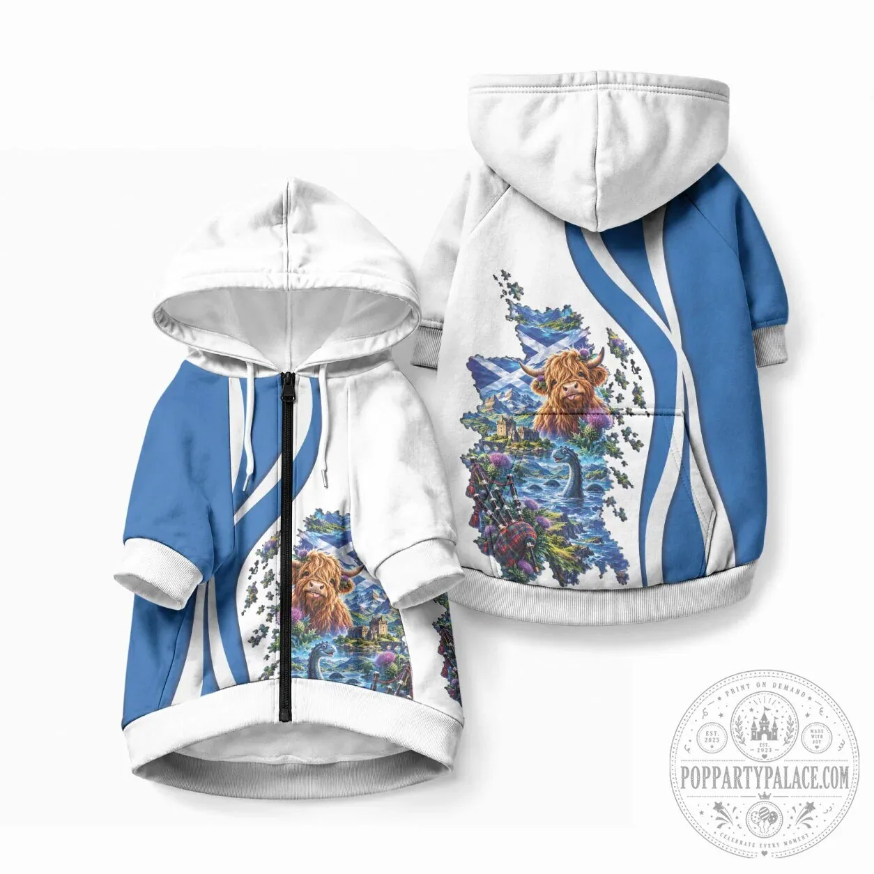 Scotland National Flag and Map Cultural Art Pet Hoodie 12 Scotland National Flag and Map Cultural Art Pet Hoodie
