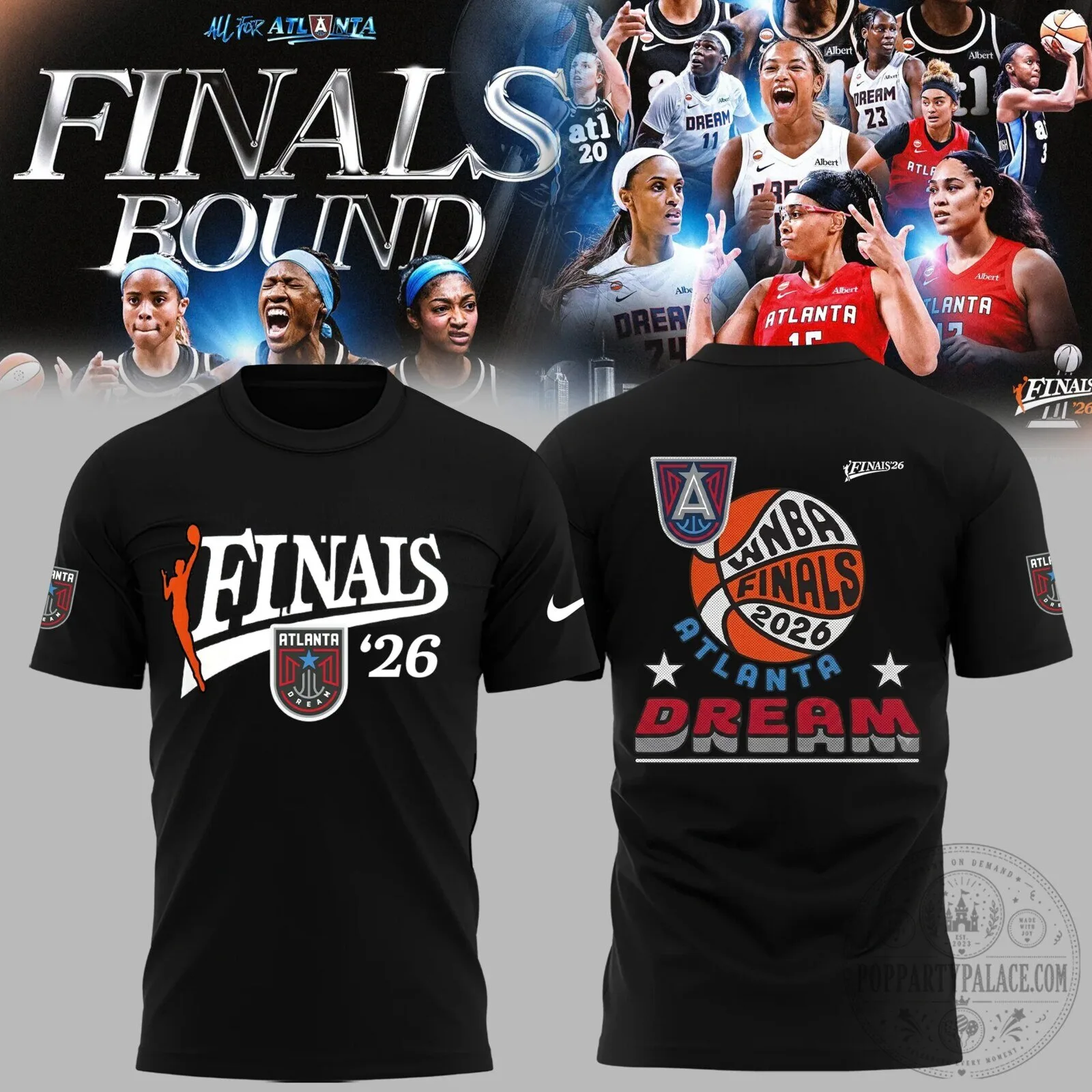 Atlanta Dream WNBA Finals 2026 Championship Black Fan T-Shirt