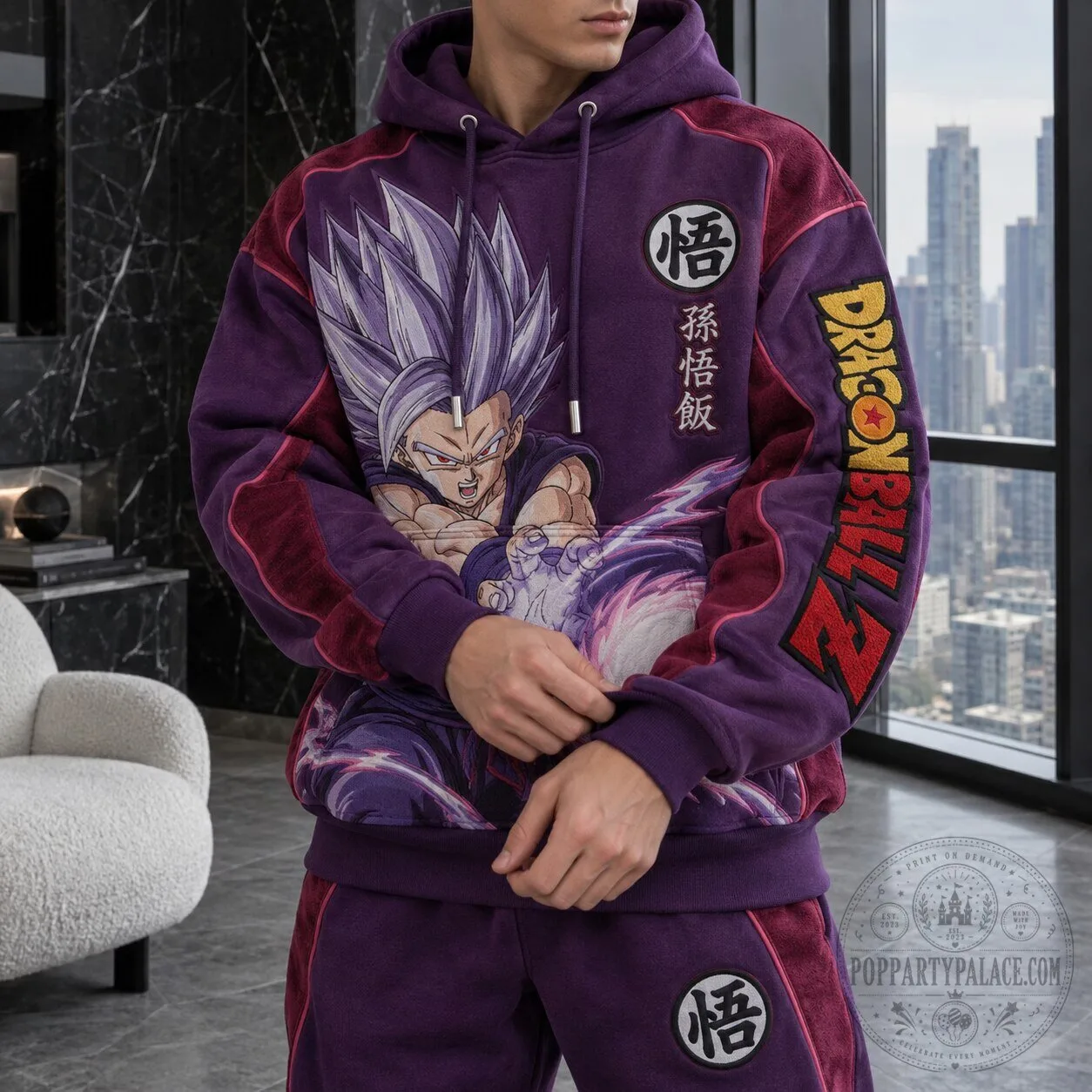 Dragon Ball Super Son Gohan Beast Mode Anime Purple Hoodie 1 Dragon Ball Super Son Gohan Beast Mode Anime Purple Hoodie