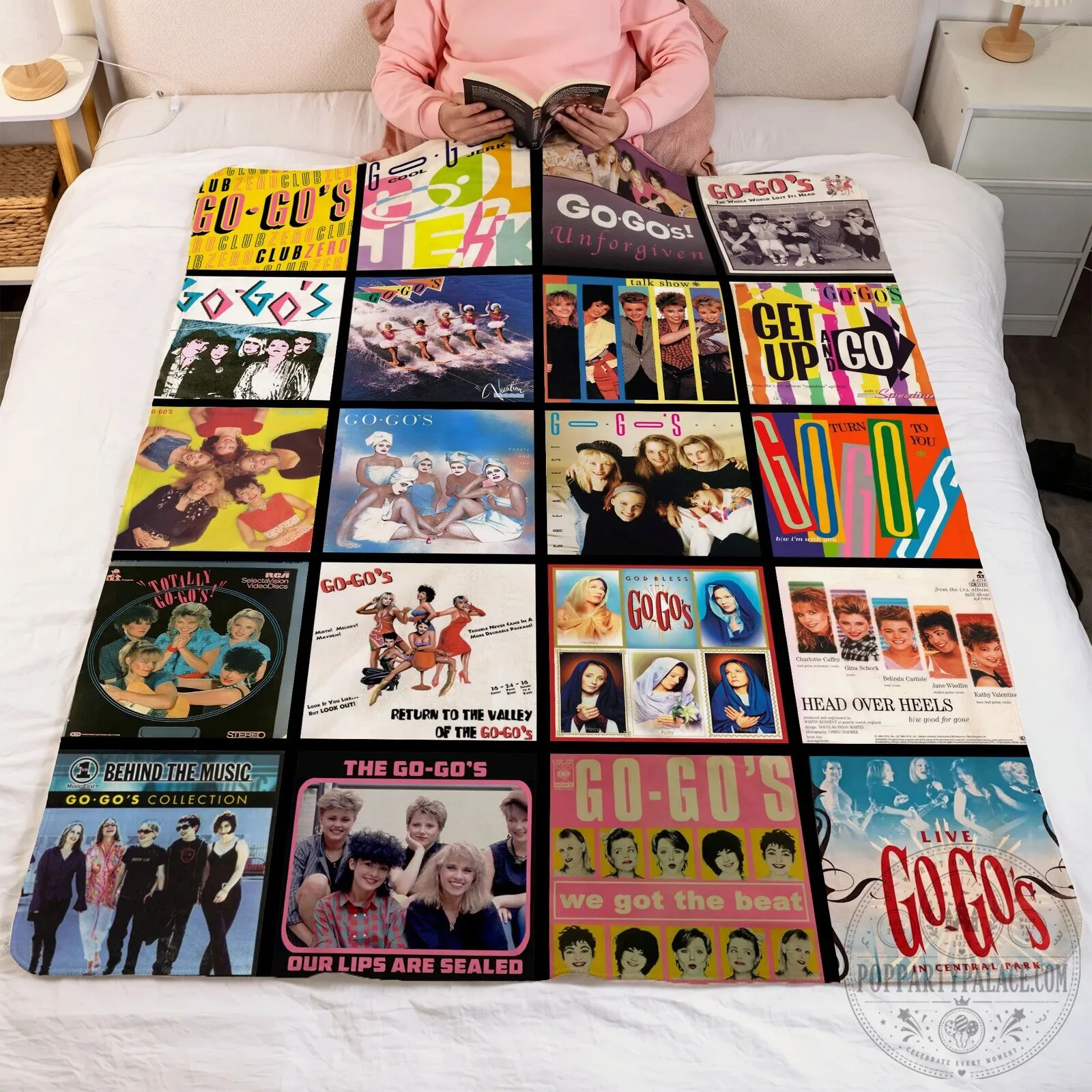 The Go-Go's Albums Collage Music Fan Sherpa Fleece Blanket 10 The Go-Go