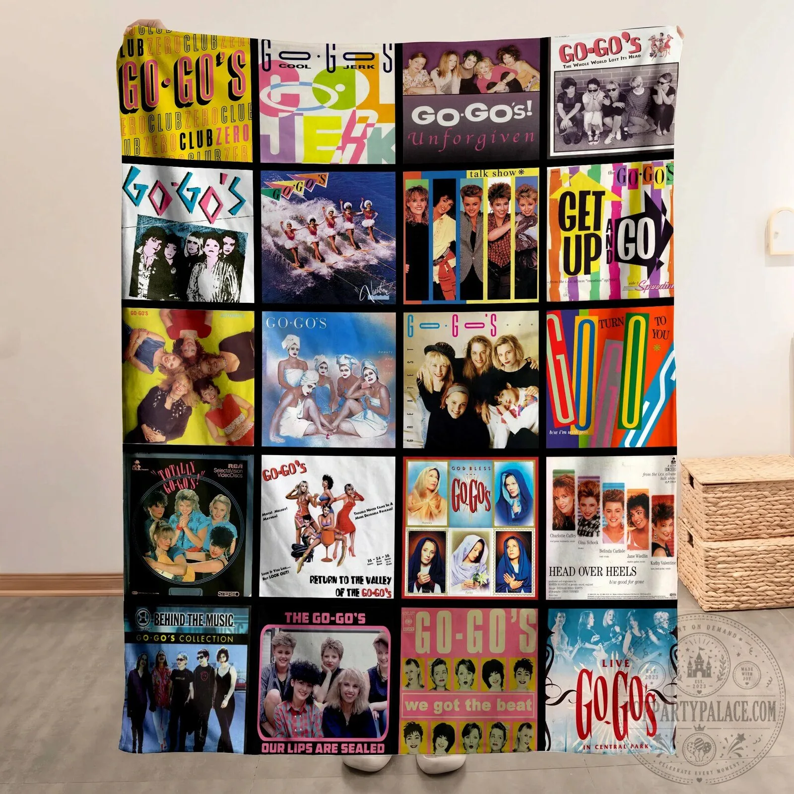 The Go-Go's Albums Collage Music Fan Sherpa Fleece Blanket 11 The Go-Go