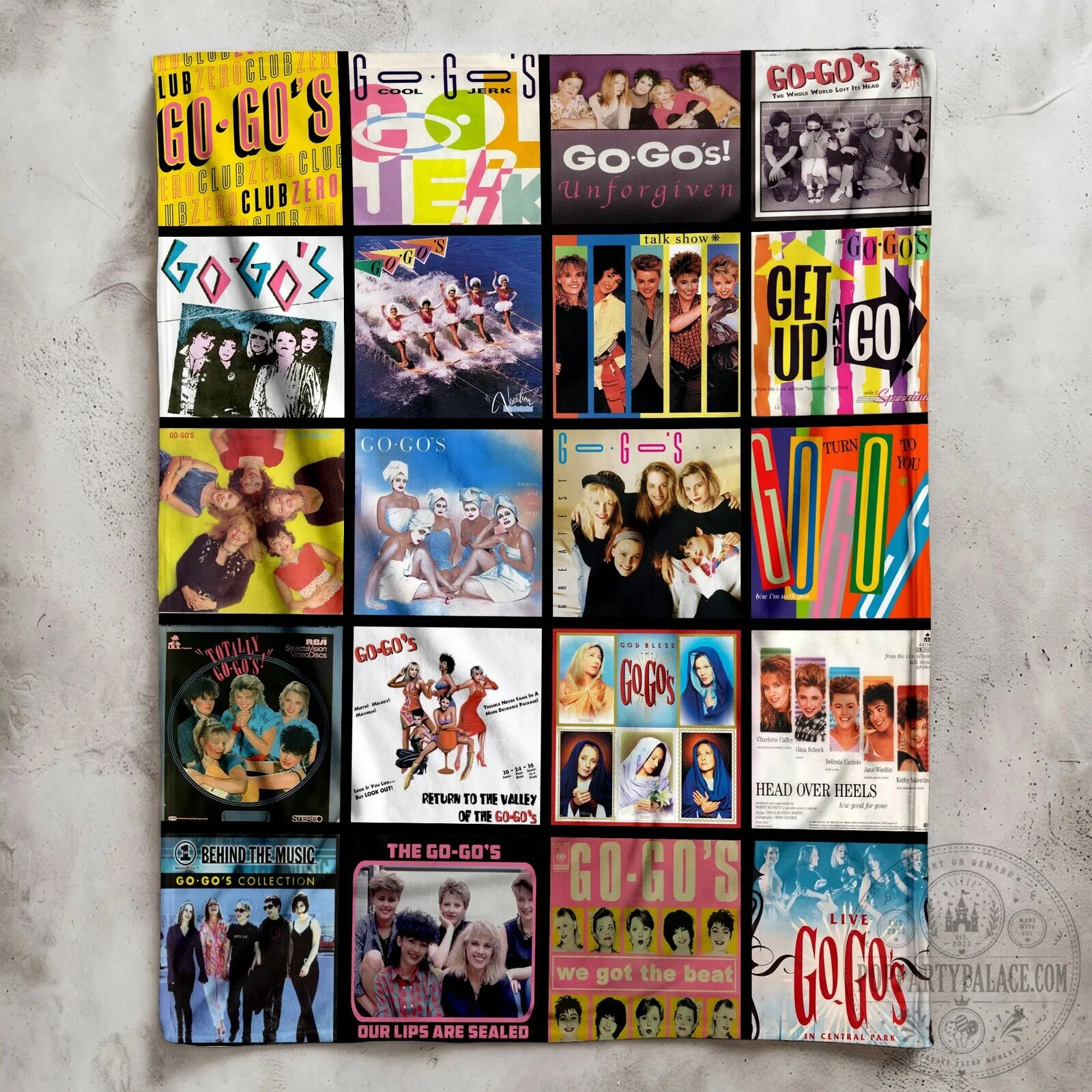 The Go-Go's Albums Collage Music Fan Sherpa Fleece Blanket 12 The Go-Go