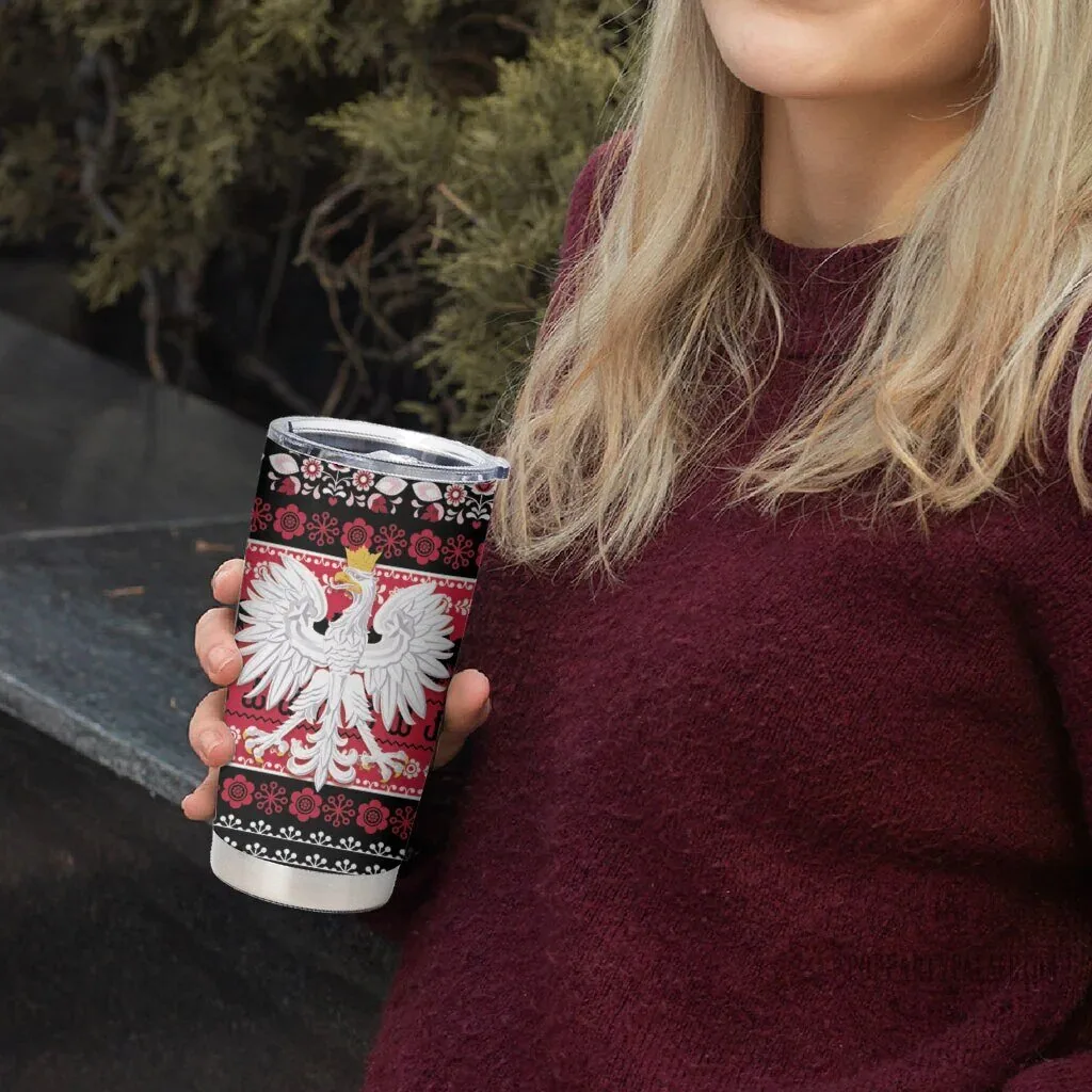 Poland Merry Christmas Lachy Sadeckie Pattern Black Version Tumbler Cup 11 Poland Merry Christmas Lachy Sadeckie Pattern Black Version Tumbler Cup