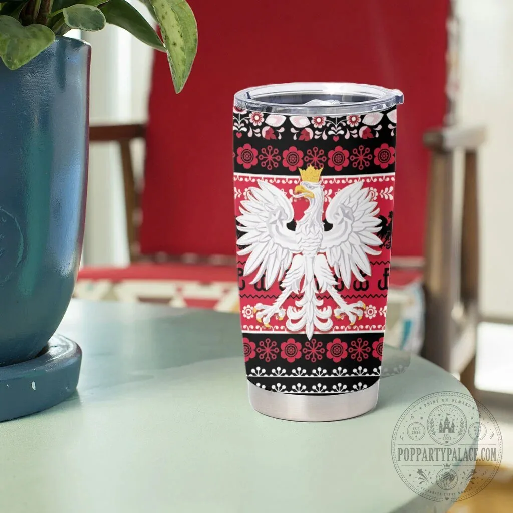 Poland Merry Christmas Lachy Sadeckie Pattern Black Version Tumbler Cup 13 Poland Merry Christmas Lachy Sadeckie Pattern Black Version Tumbler Cup