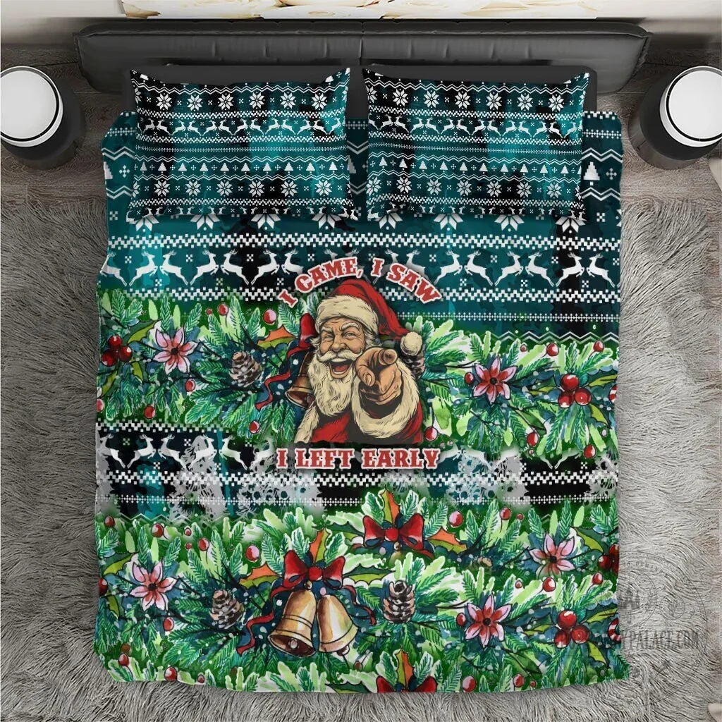 Funny Santa Claus Christmas I Came I Saw I Left Early Bedding Set
