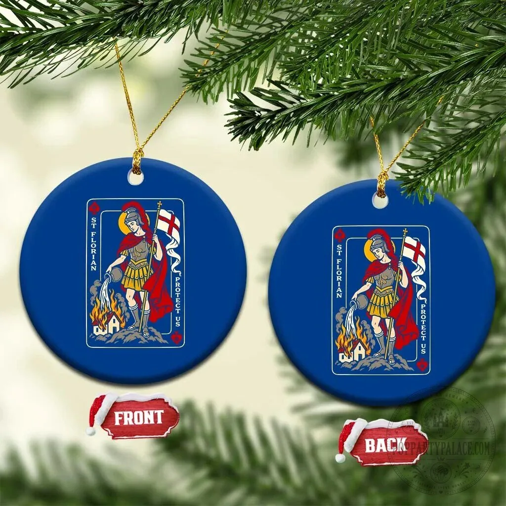 Saint Florian Firefighter Patron Protect Us Playing Card Christmas Ornament 1 Saint Florian Firefighter Patron Protect Us Playing Card Christmas Ornament